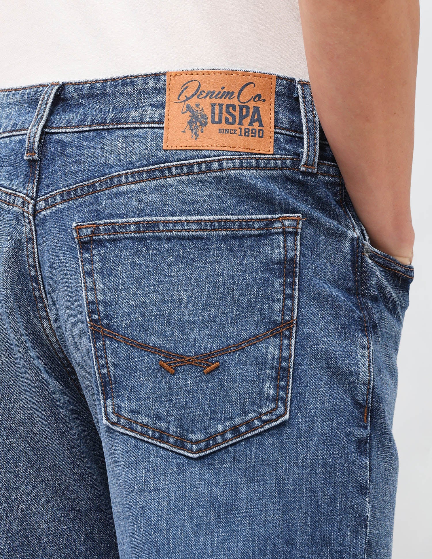 Connor Bootcut Fit Blue Jeans Mid Blue - U.S. Polo Assn. India | Large