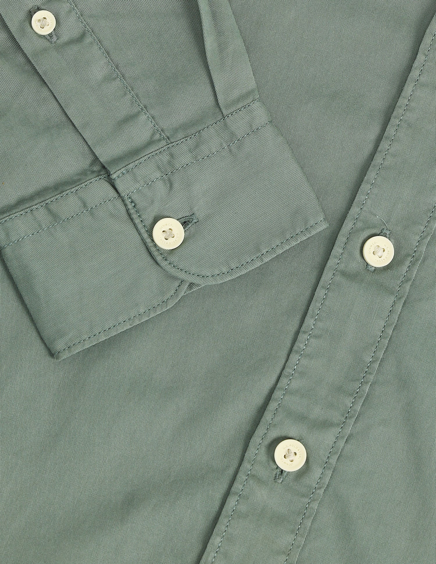 Slim Fit Twill Shirt Green - U.S. Polo Assn. India | Large