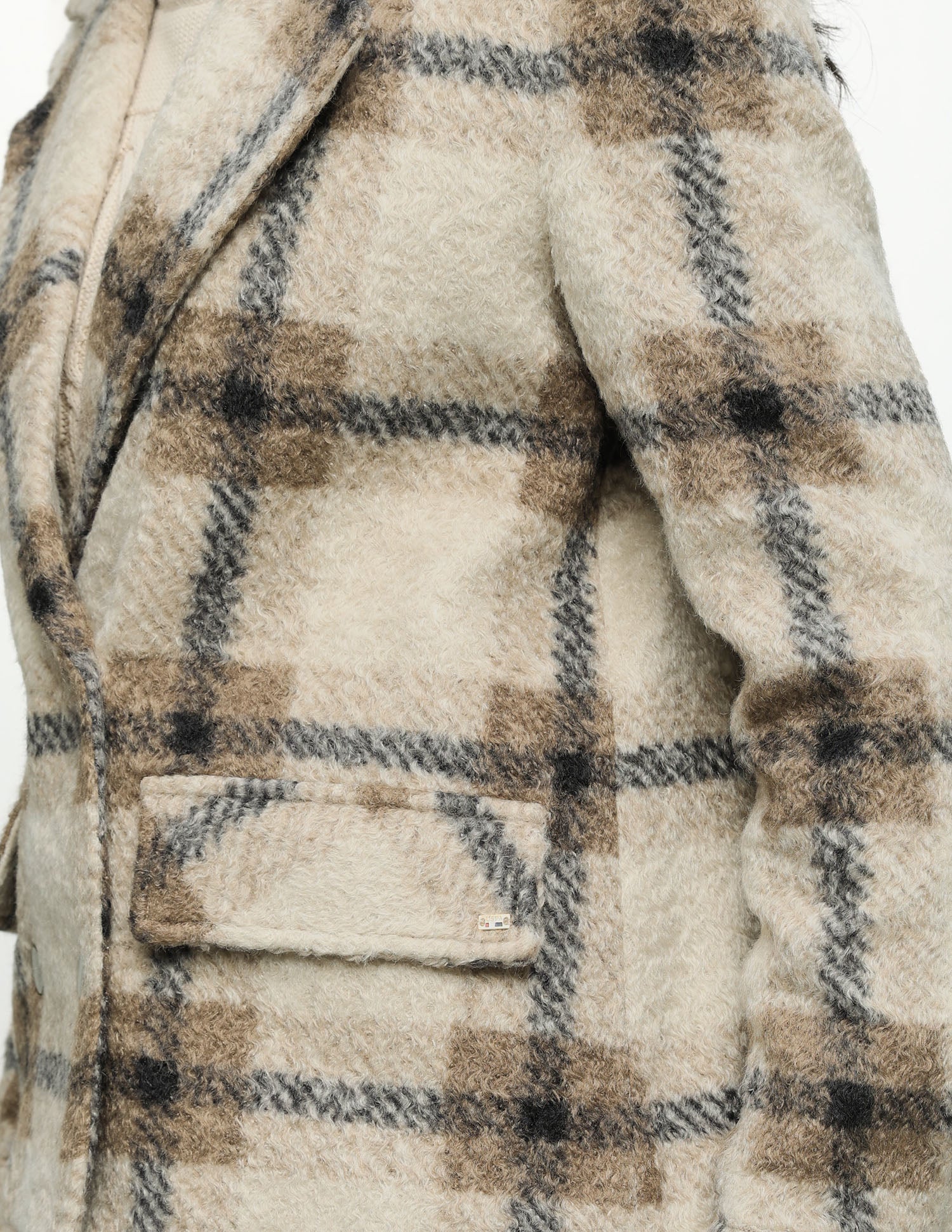 Checked Regular Fit Jacket Beige - U.S. Polo Assn. India | Large