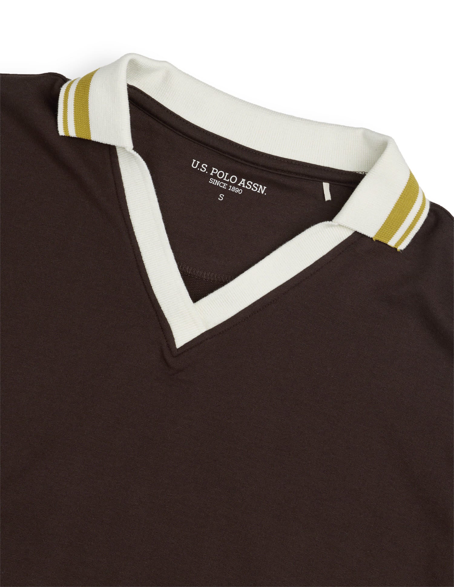 Contrast Collar Relaxed Polo Shirt Brown - U.S. Polo Assn. India | Large