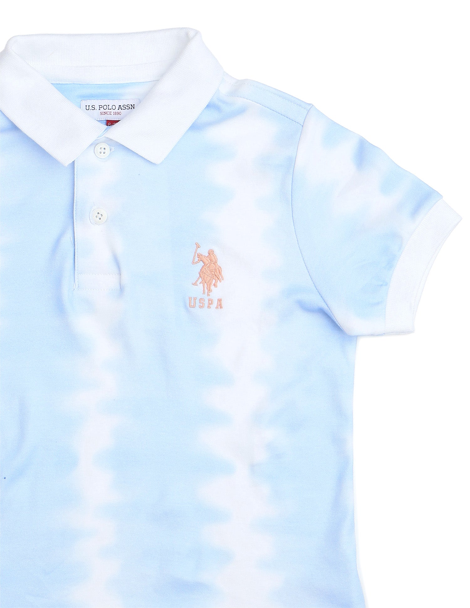 Boys All Over Printed Regular Fit Polo Shirt Light Blue - U.S. POLO ASSN. | Large