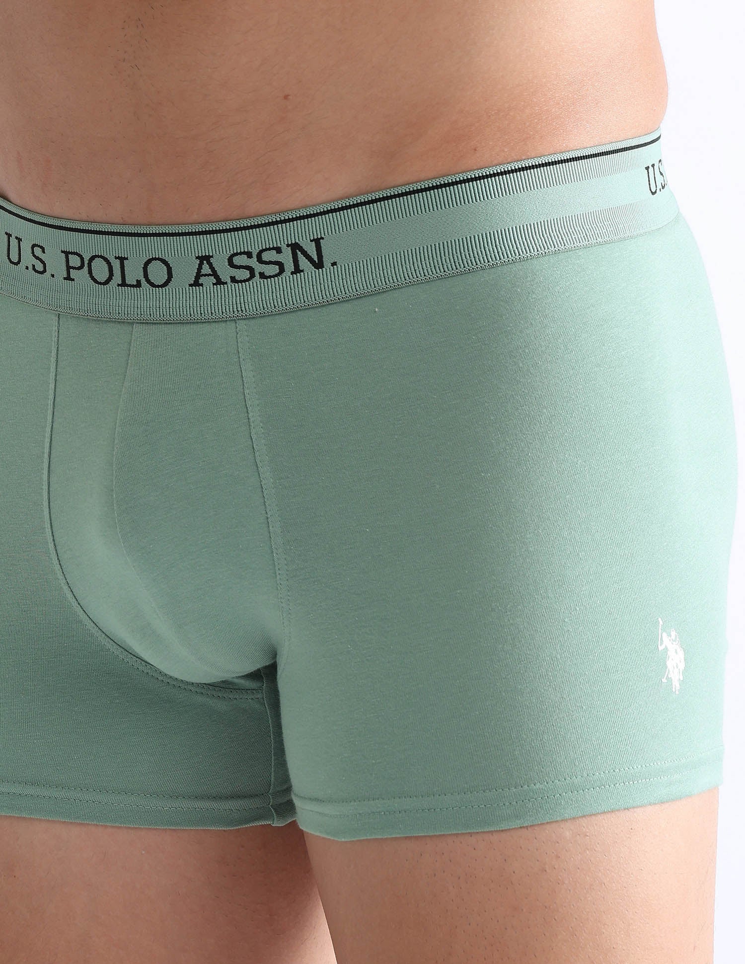 Mid Rise Solid OET15 Trunks - Pack Of 3 Stone Blue, Granite Green and Antler - U.S. POLO ASSN. | Large