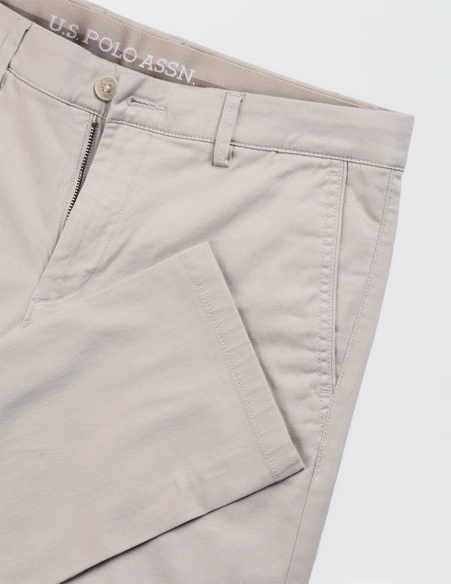 Solid Denver Slim Fit Trouser Beige - U.S. Polo Assn. India | Large