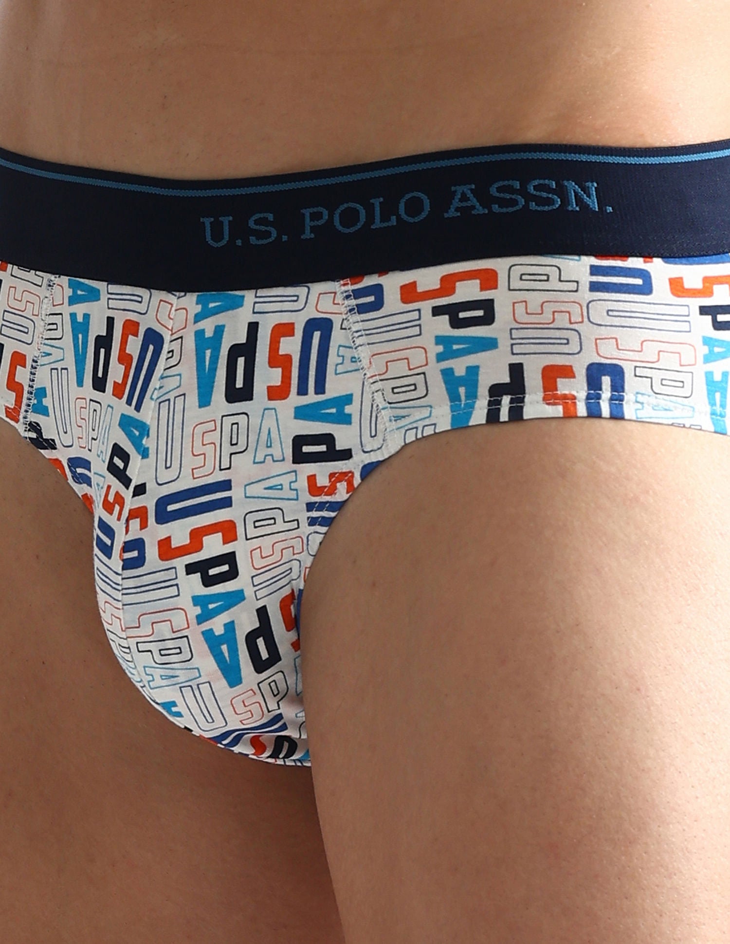 Pure Cotton Antibacterial OEB08 Briefs - Pack Of 2 White and Navy - U.S. POLO ASSN. | Large