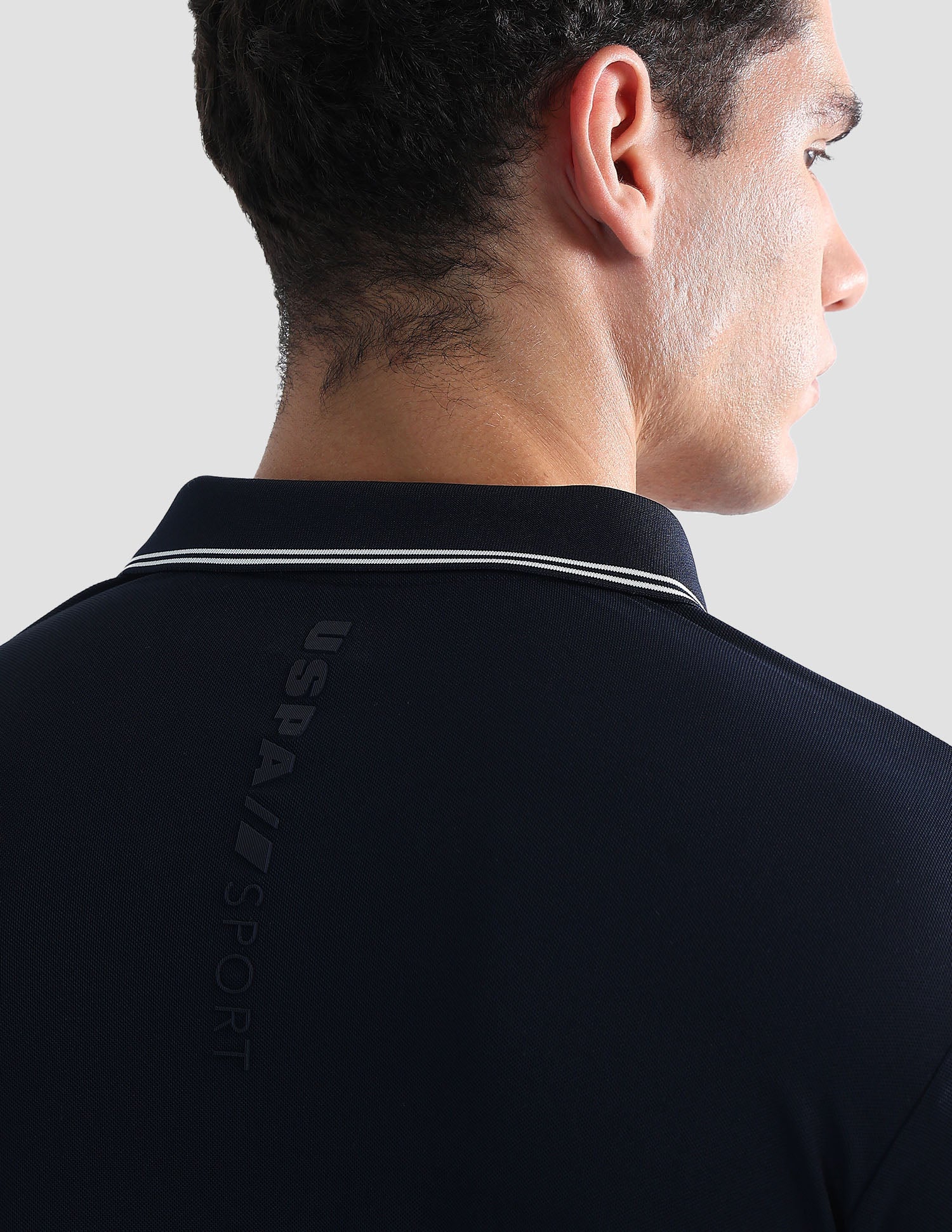Brand Embossed Regular Fit Active Polo Shirt Navy - U.S. POLO ASSN. | Large