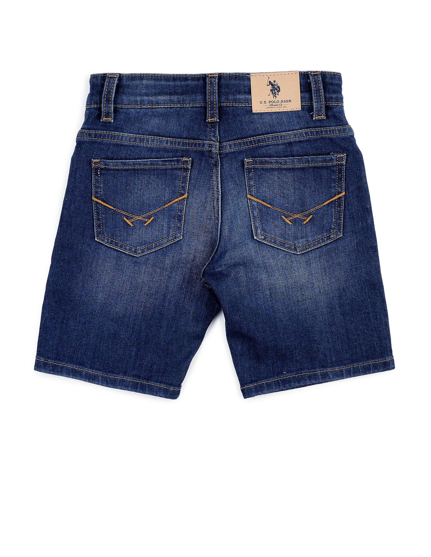 Boys Mid Rise Denim Shorts Dark Wash - U.S. POLO ASSN. | Large