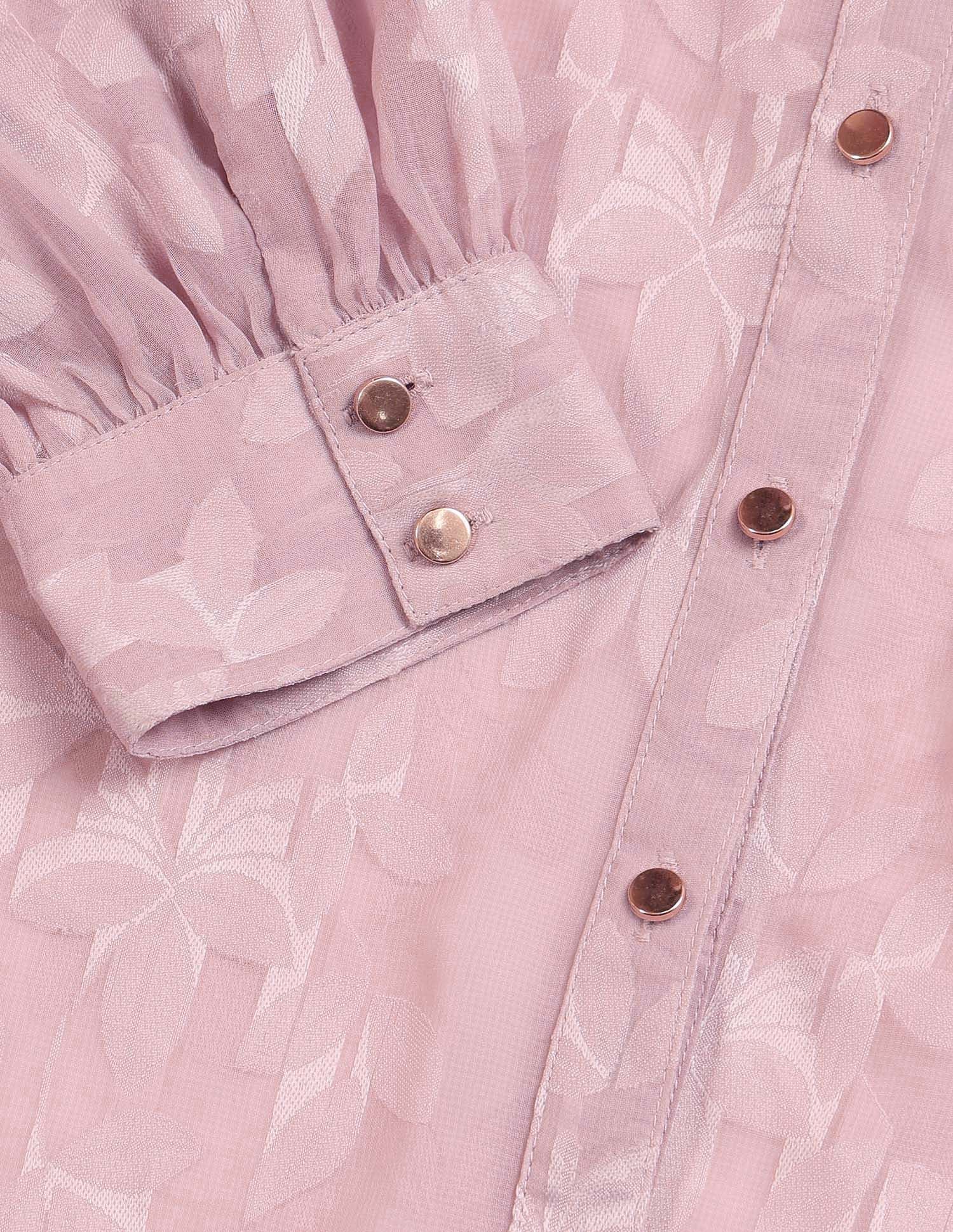 Semi-Sheer Floral Printed Shirt Pink - U.S. POLO ASSN. | Large