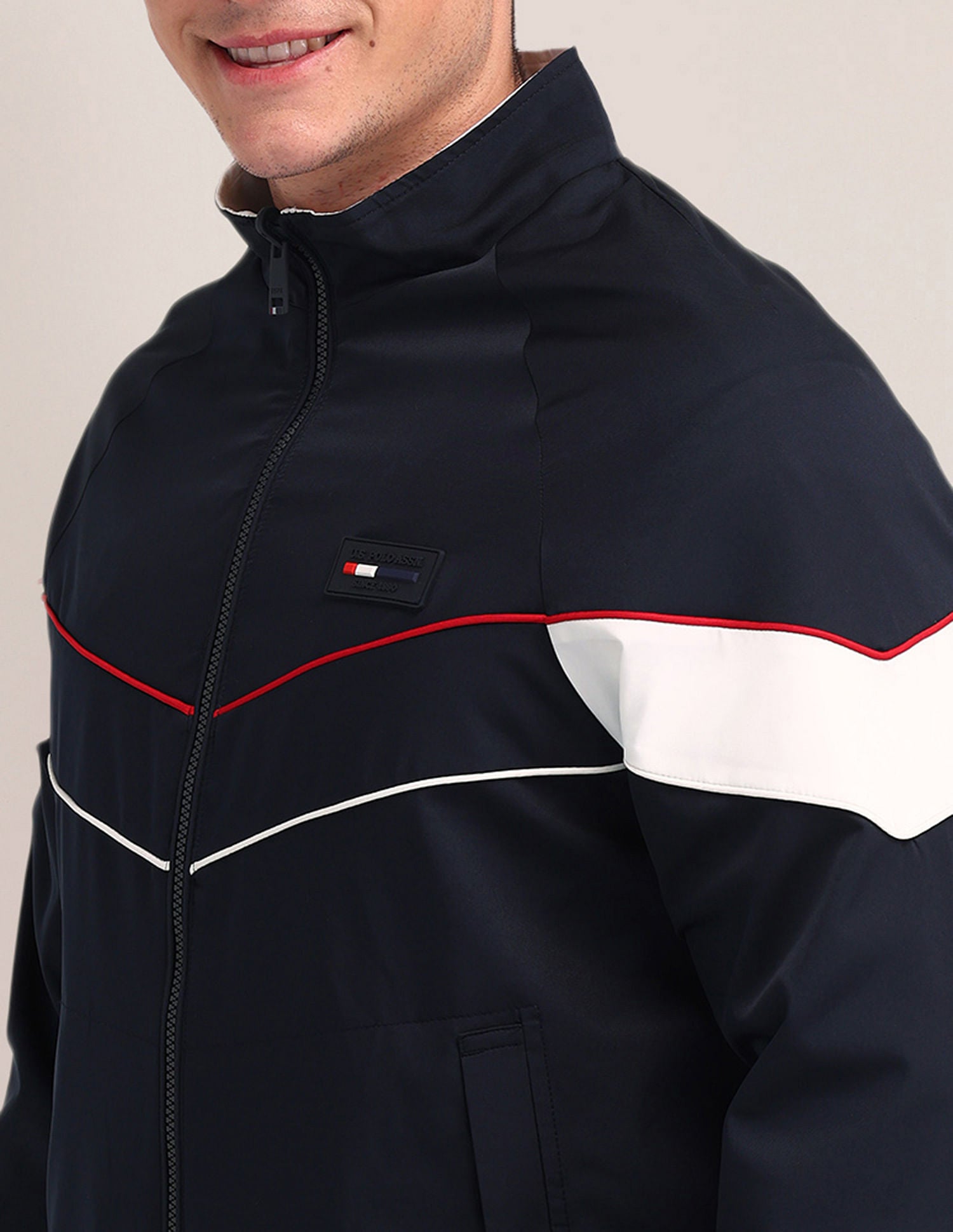 Reversible High Neck Jacket Navy - U.S. POLO ASSN. | Large