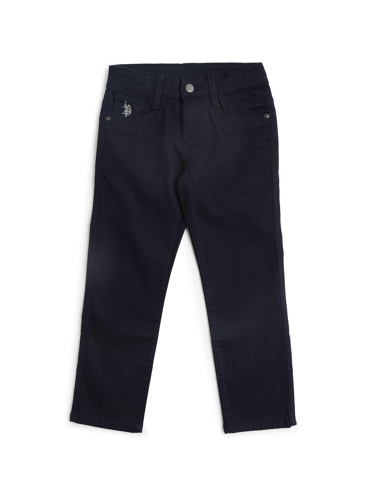 Boys Mid Rise Relaxed Fit Jeans Dark Blue - U.S. POLO ASSN. | Large