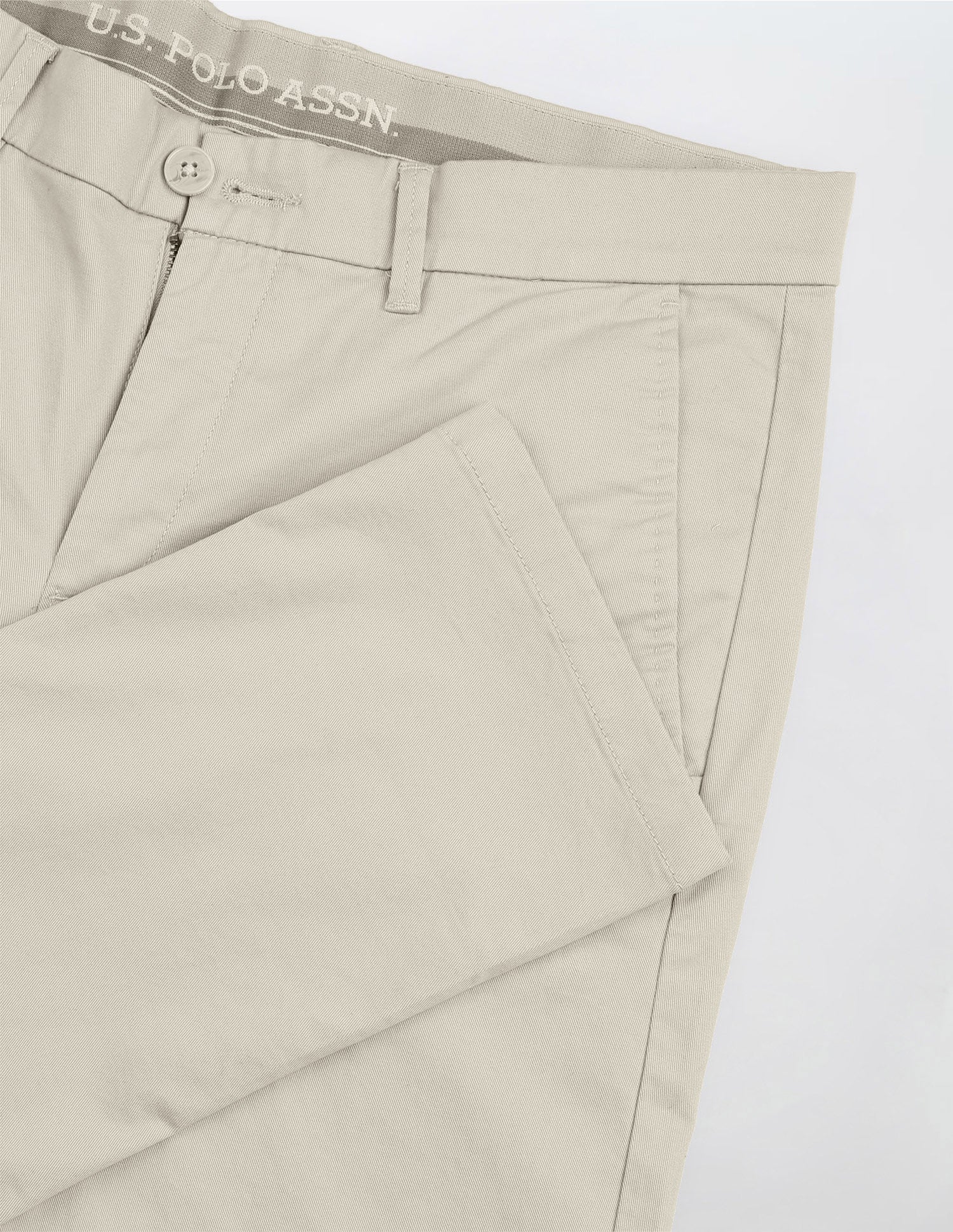 Slim Fit Satin Trousers Stone - U.S. Polo Assn. India | Large