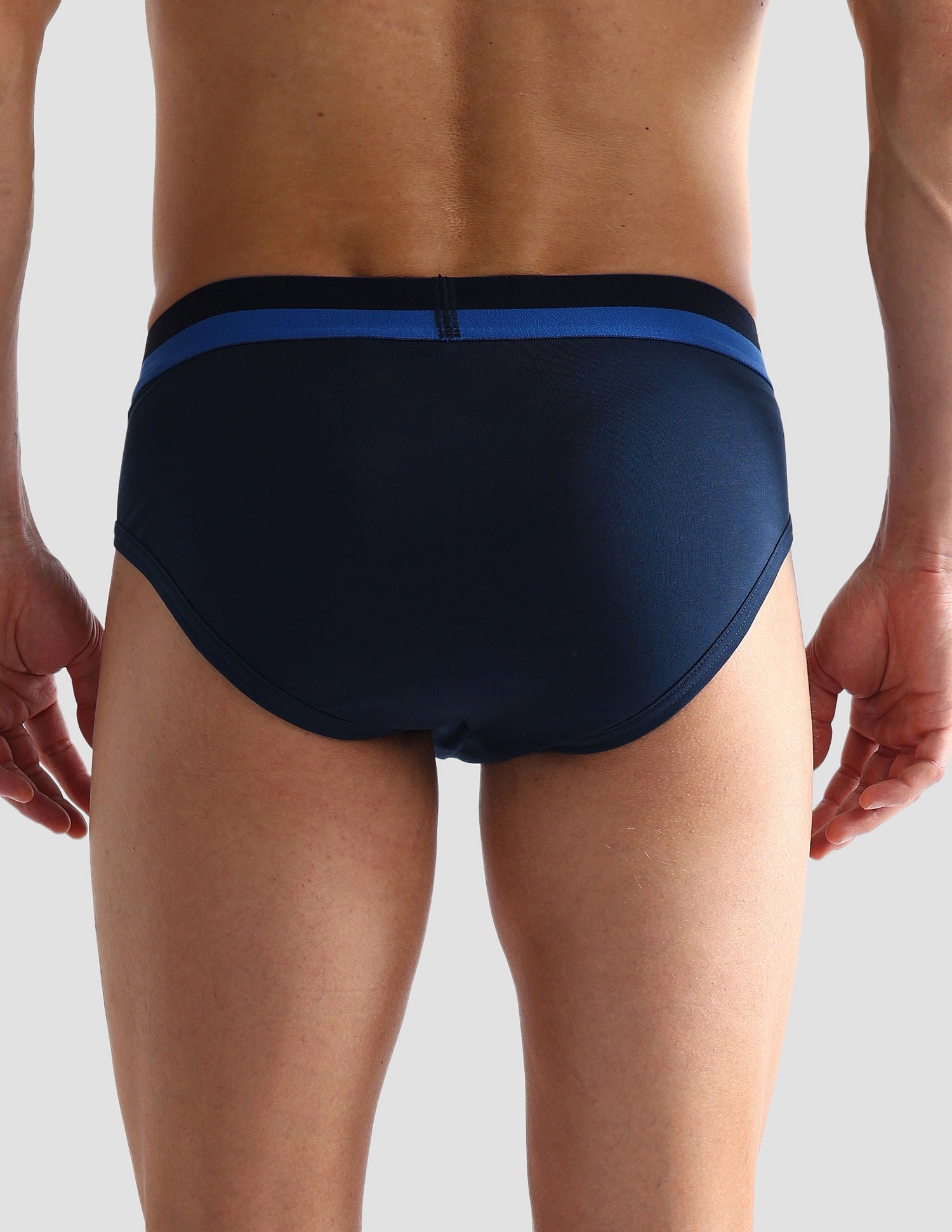 Dual Tone Cotton Stretch OET07 Briefs - Pack Of 3 Black, Dark Grey and Navy - U.S. POLO ASSN. | Large