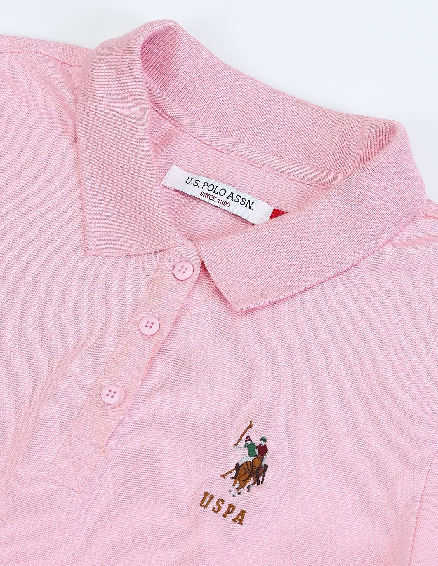 Embroidered Logo Regular Polo Shirt Light Pink - U.S. Polo Assn. India | Large