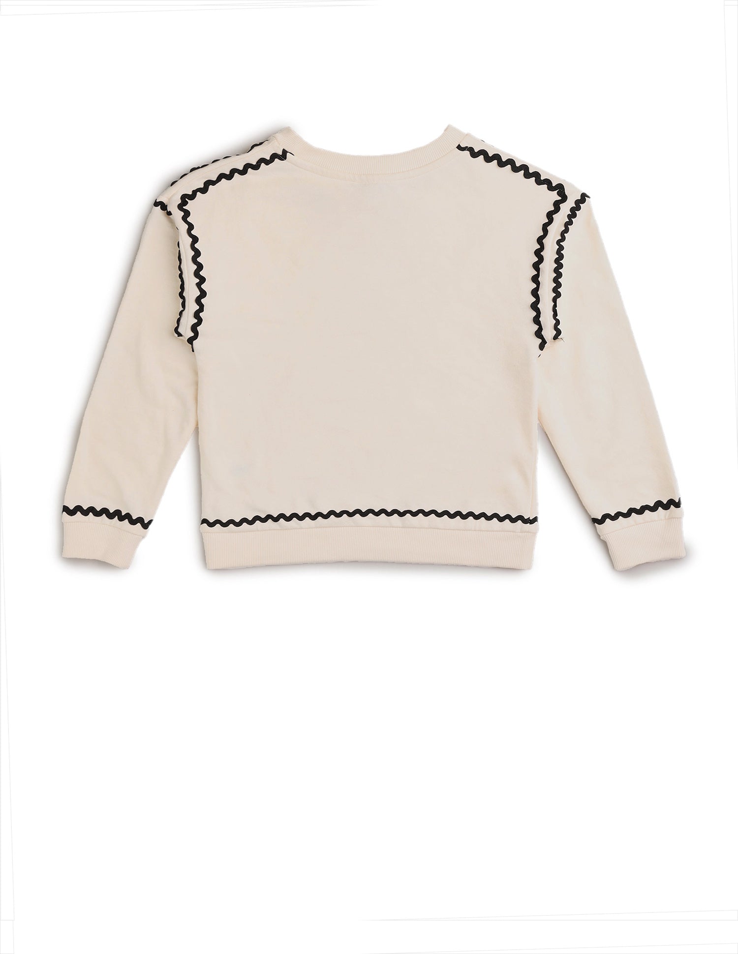 Girls Solid Comfort Fit Sweatshirt Off White - U.S. POLO ASSN. | Large