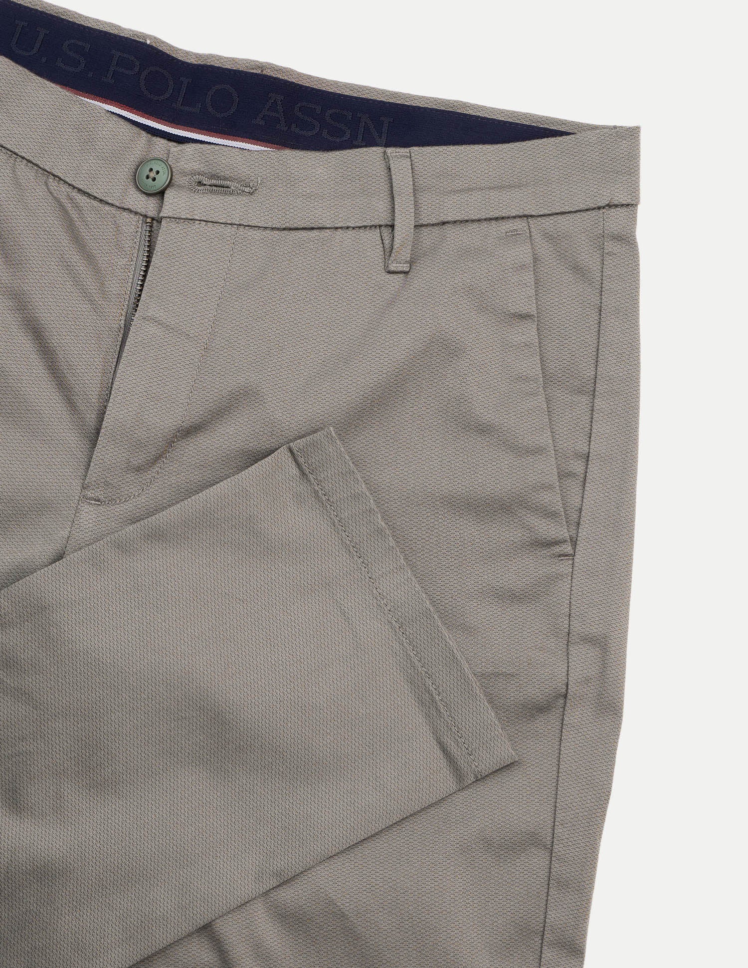 Denver Slim Fit Satin Trousers Grey - U.S. Polo Assn. India | Large