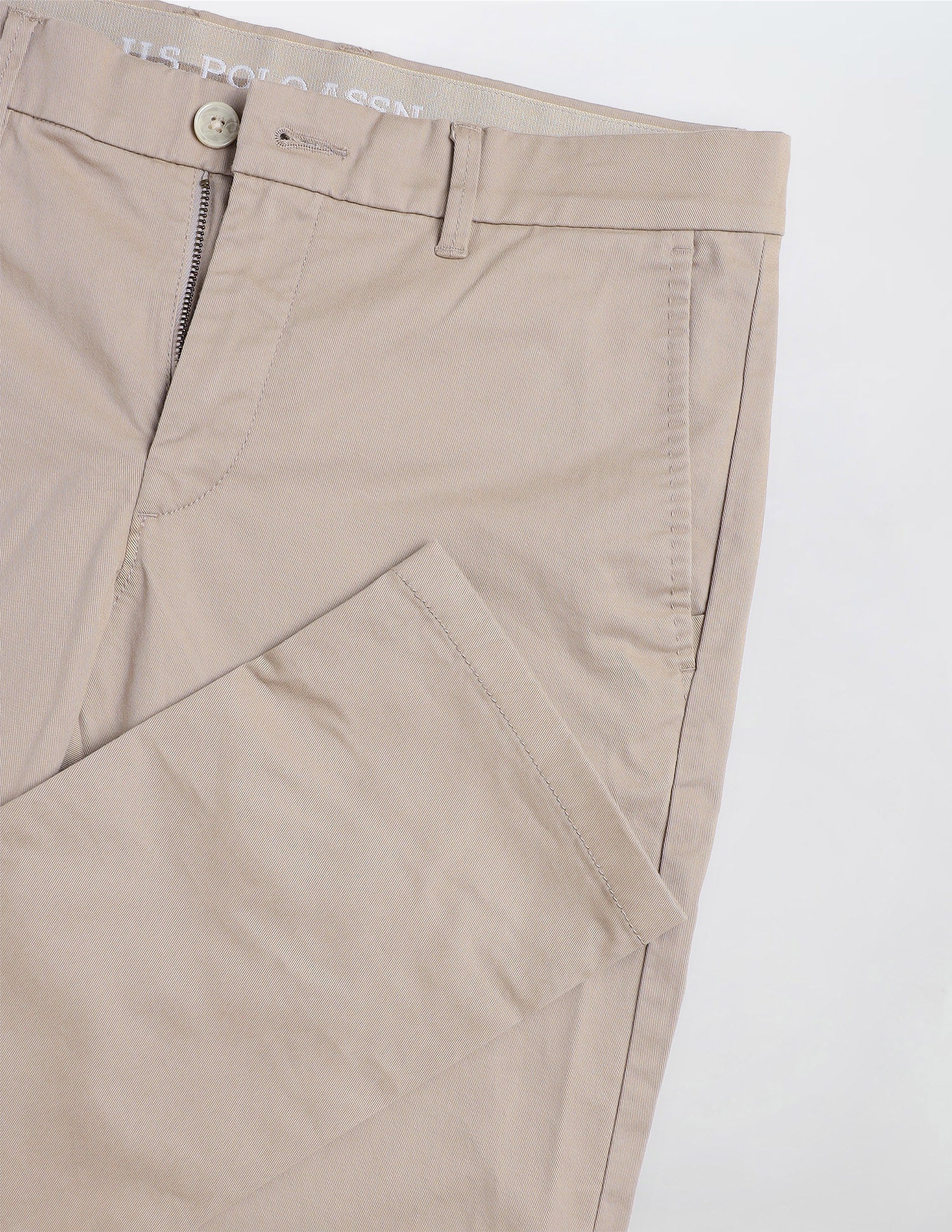 Twill Denver Slim Fit Trousers Light Khaki - U.S. Polo Assn. India | Large