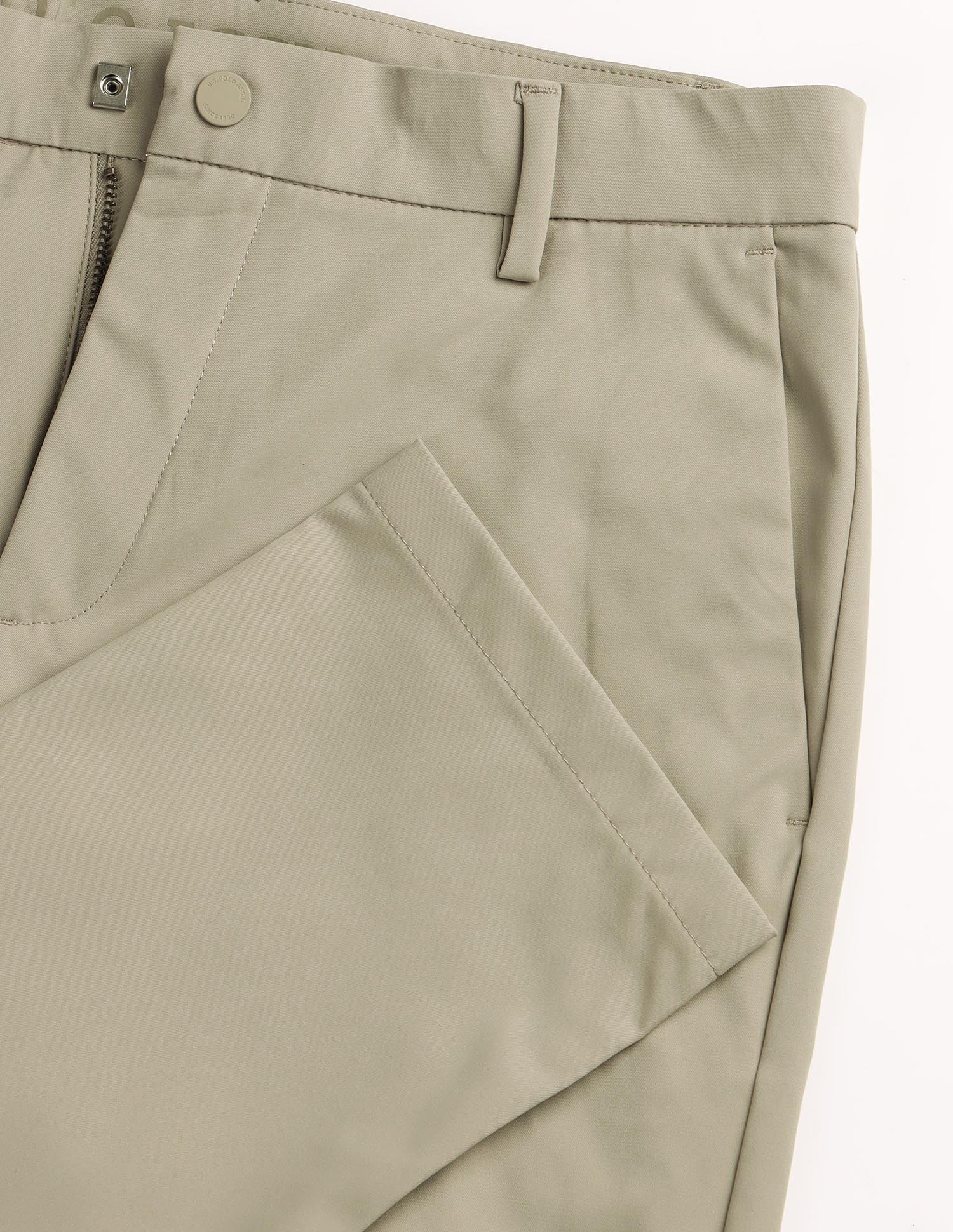 Austin Slim Fit Satin Trousers Light Khaki - U.S. POLO ASSN. | Large