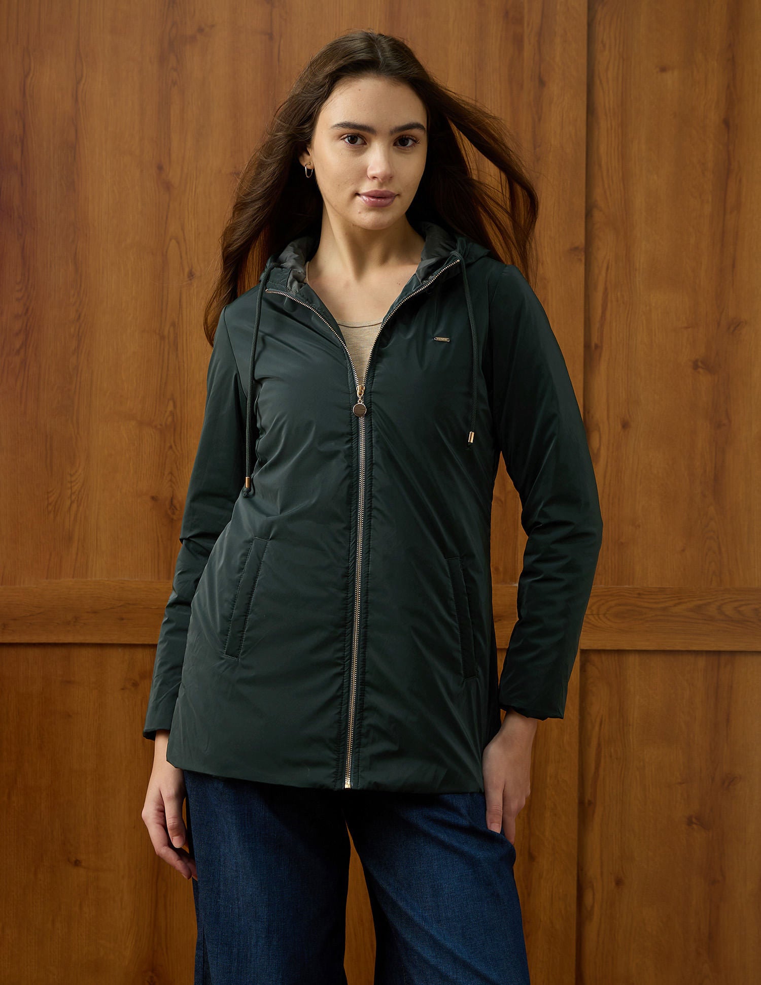 Solid Regular Fit Hooded Jacket Green - U.S. POLO ASSN. | Large