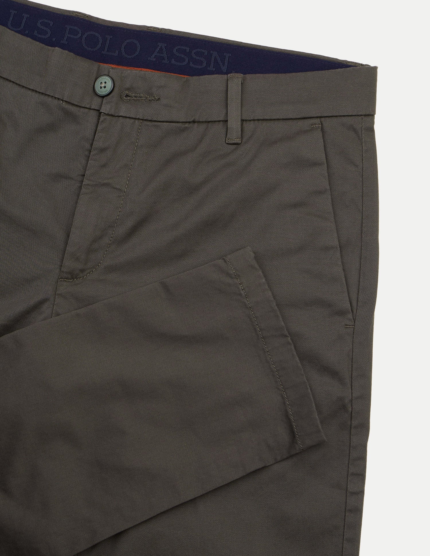 Austin Trim Regular Fit Twill Trousers Dark Olive - U.S. Polo Assn. India | Large