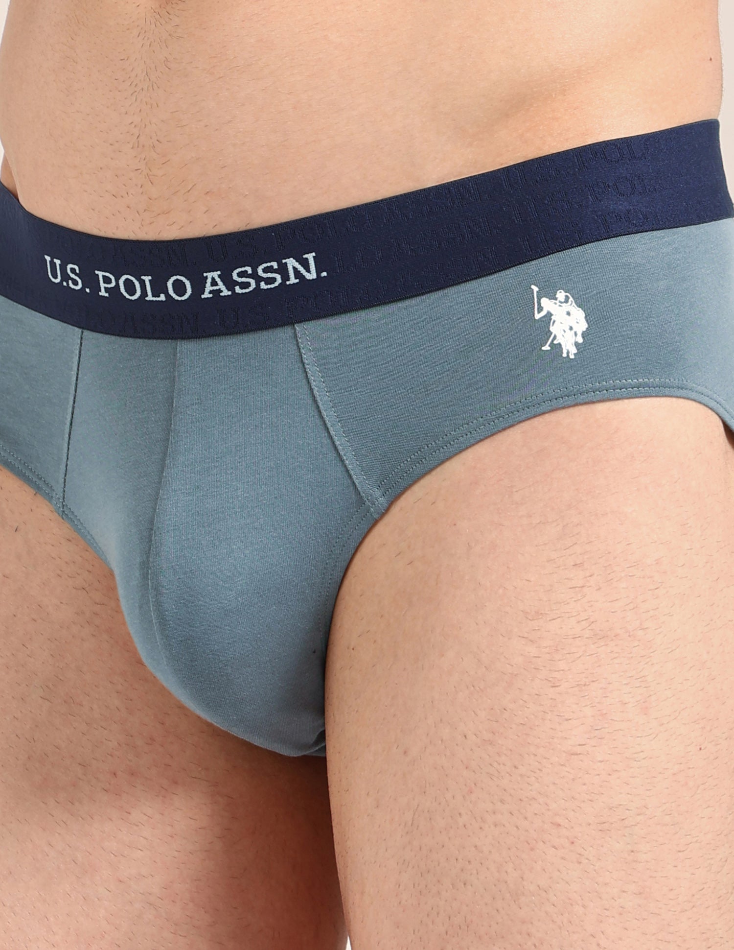Antibacterial Dual Layered OEB21 Brief - Pack Of 2 Navy/Stromy Weather - U.S. Polo Assn. India | Large