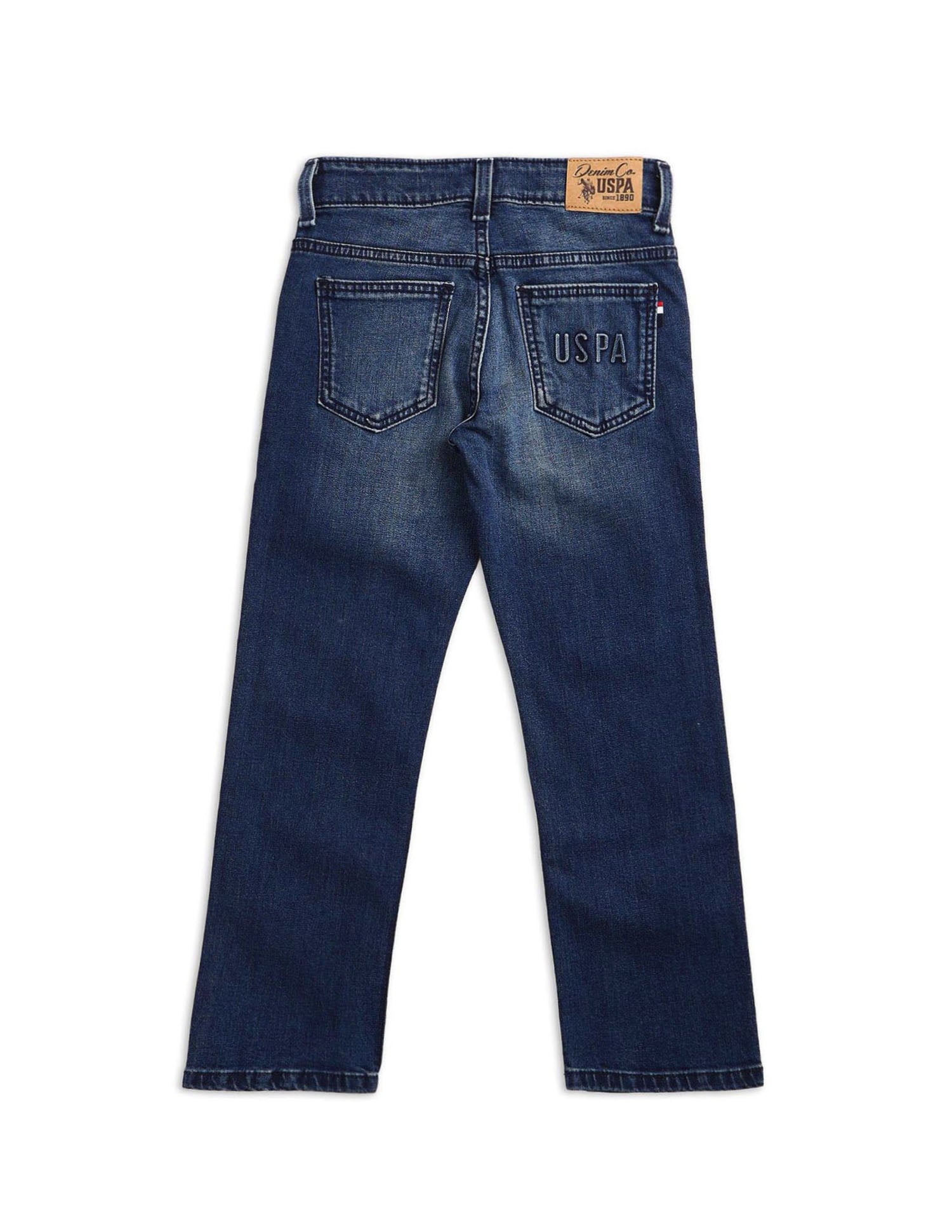 Boys Stone Washed Relaxed Fit Jeans Dark Blue - U.S. POLO ASSN. | Large