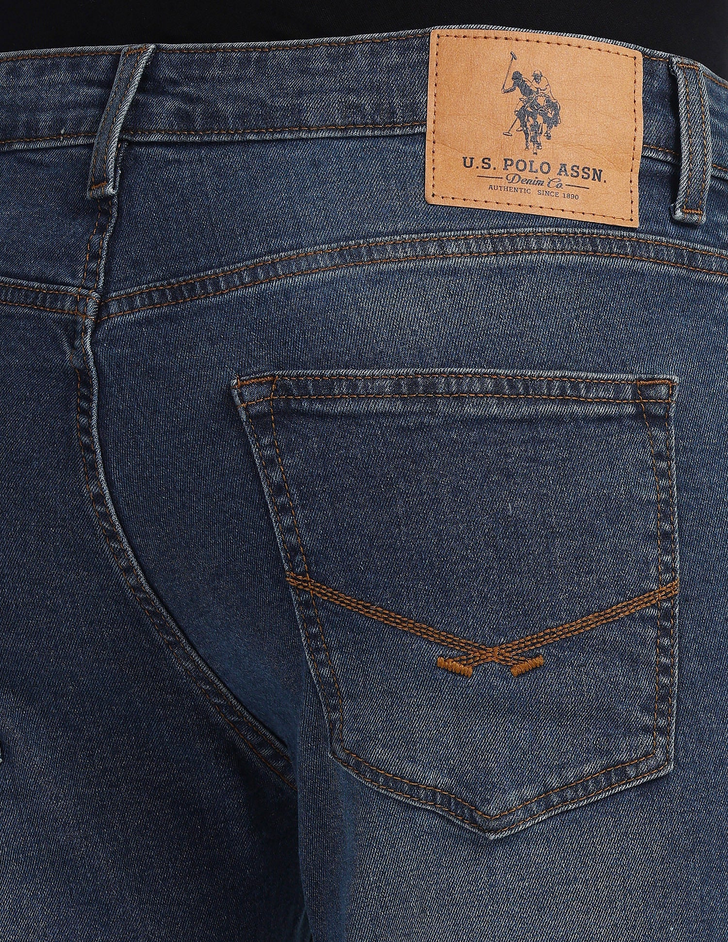 Harold Slim Straight Fit Blue Jeans Blue - U.S. Polo Assn. India | Large