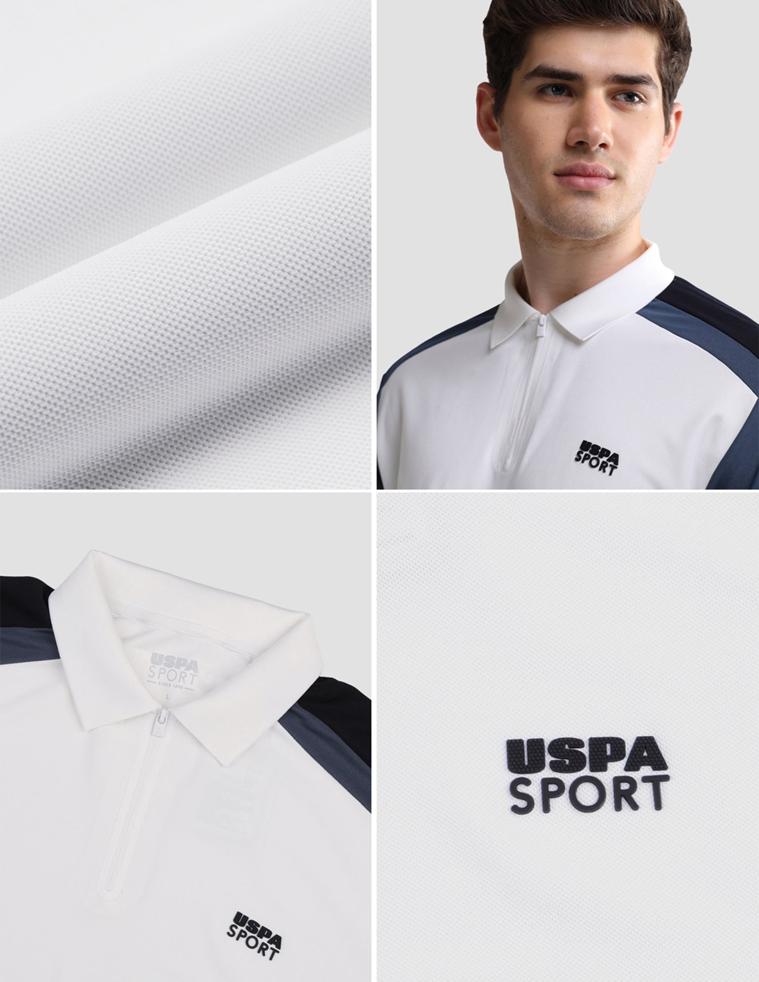 Solid Slim Fit Active Polo Shirt White - U.S. Polo Assn. India | Large