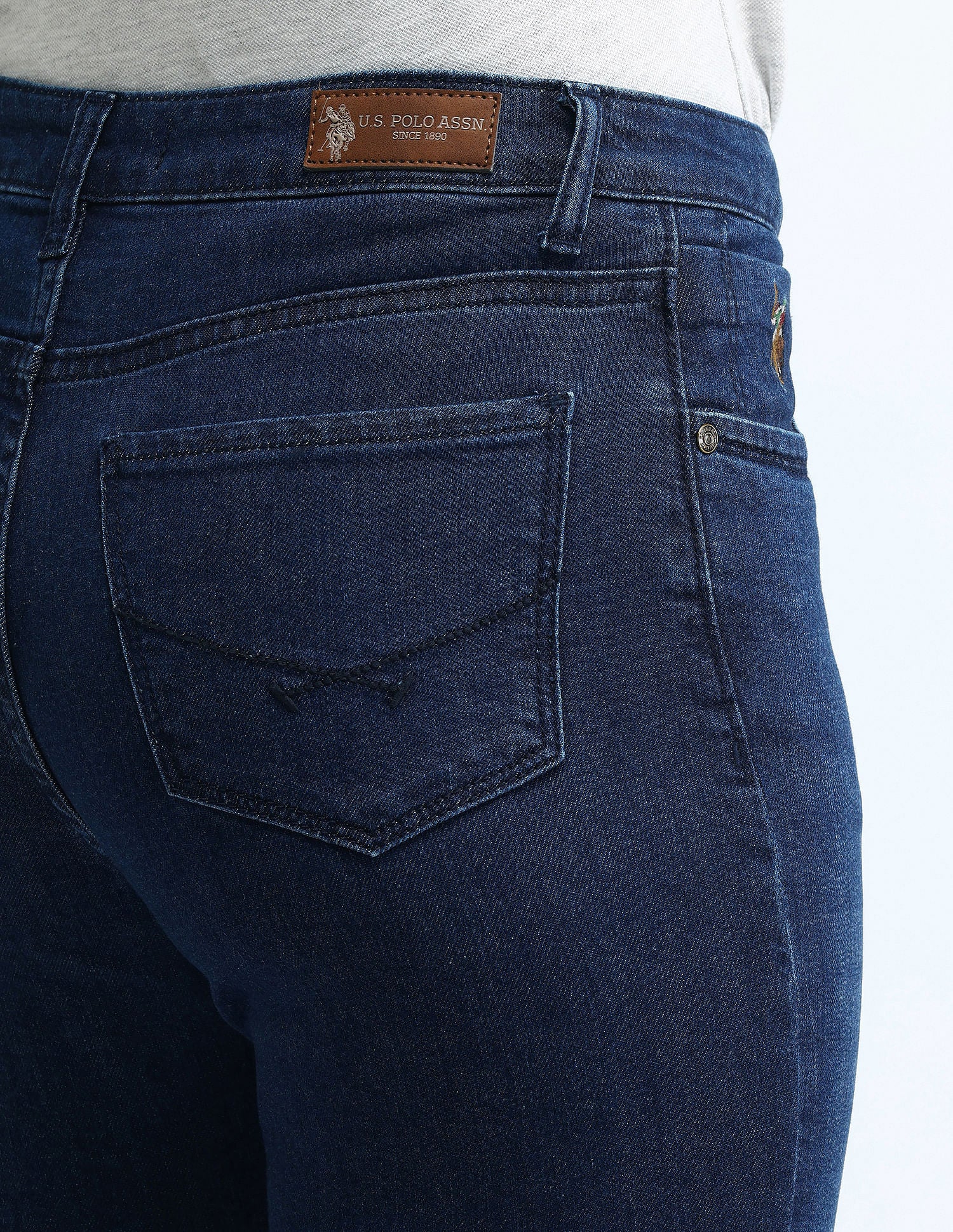 High Rise Skinny Bootcut Jeans Dark Blue - U.S. POLO ASSN. | Large