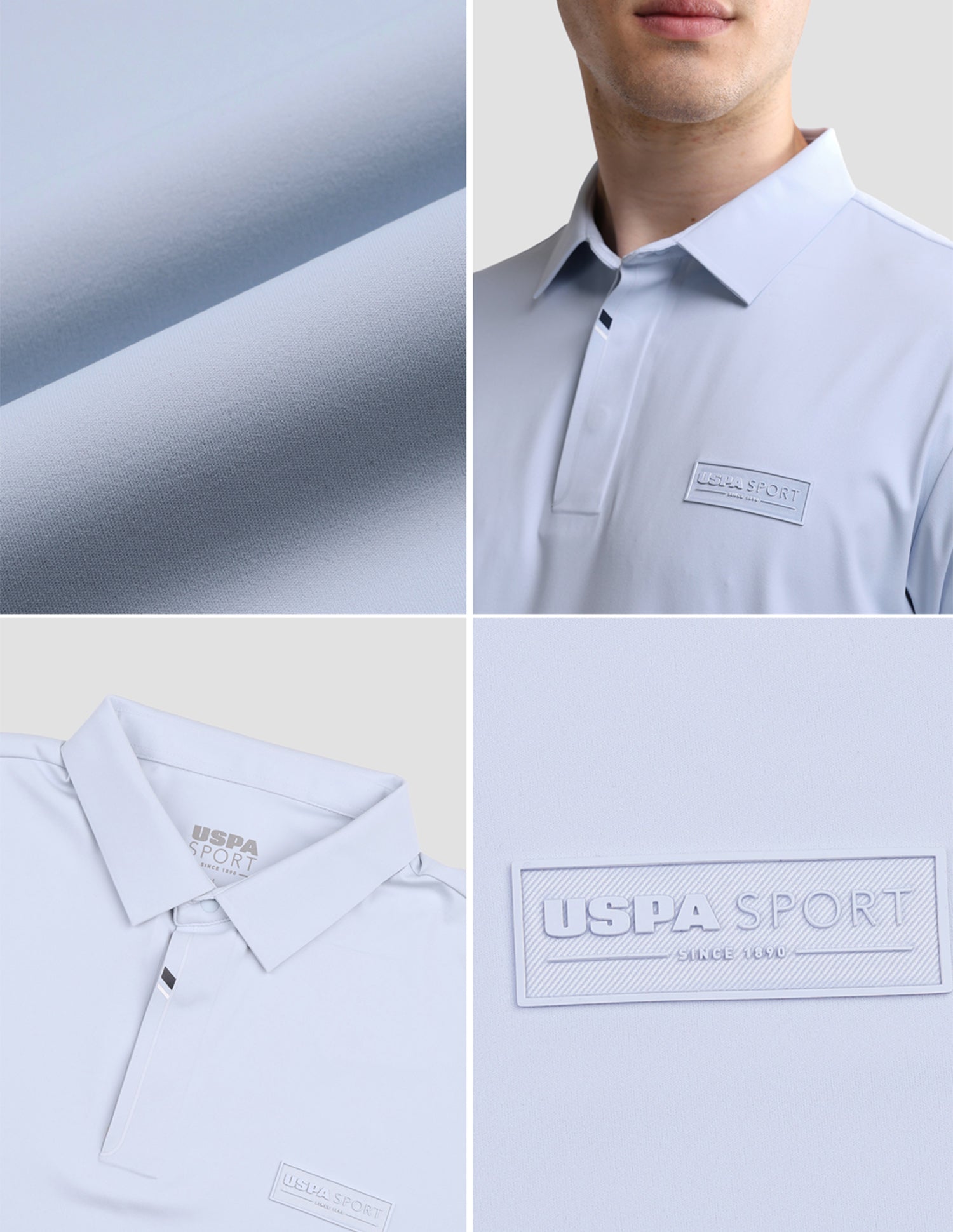 Solid Slim Fit Active Polo Shirt Light Blue - U.S. Polo Assn. India | Large