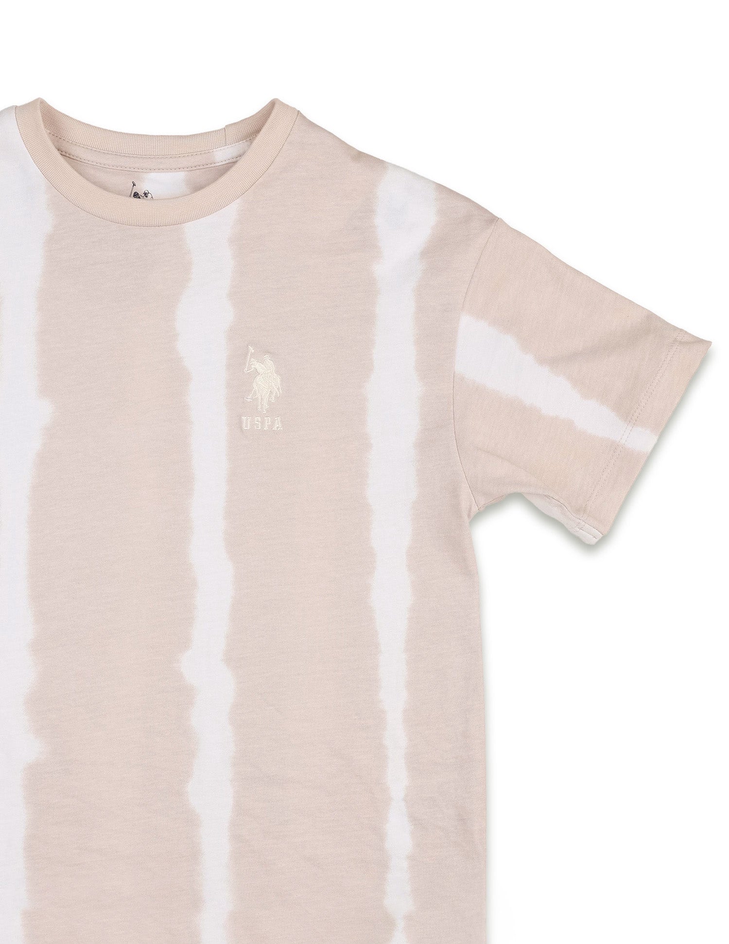 Boys All Over Printed Relaxed Fit T-Shirt Beige - U.S. POLO ASSN. | Large