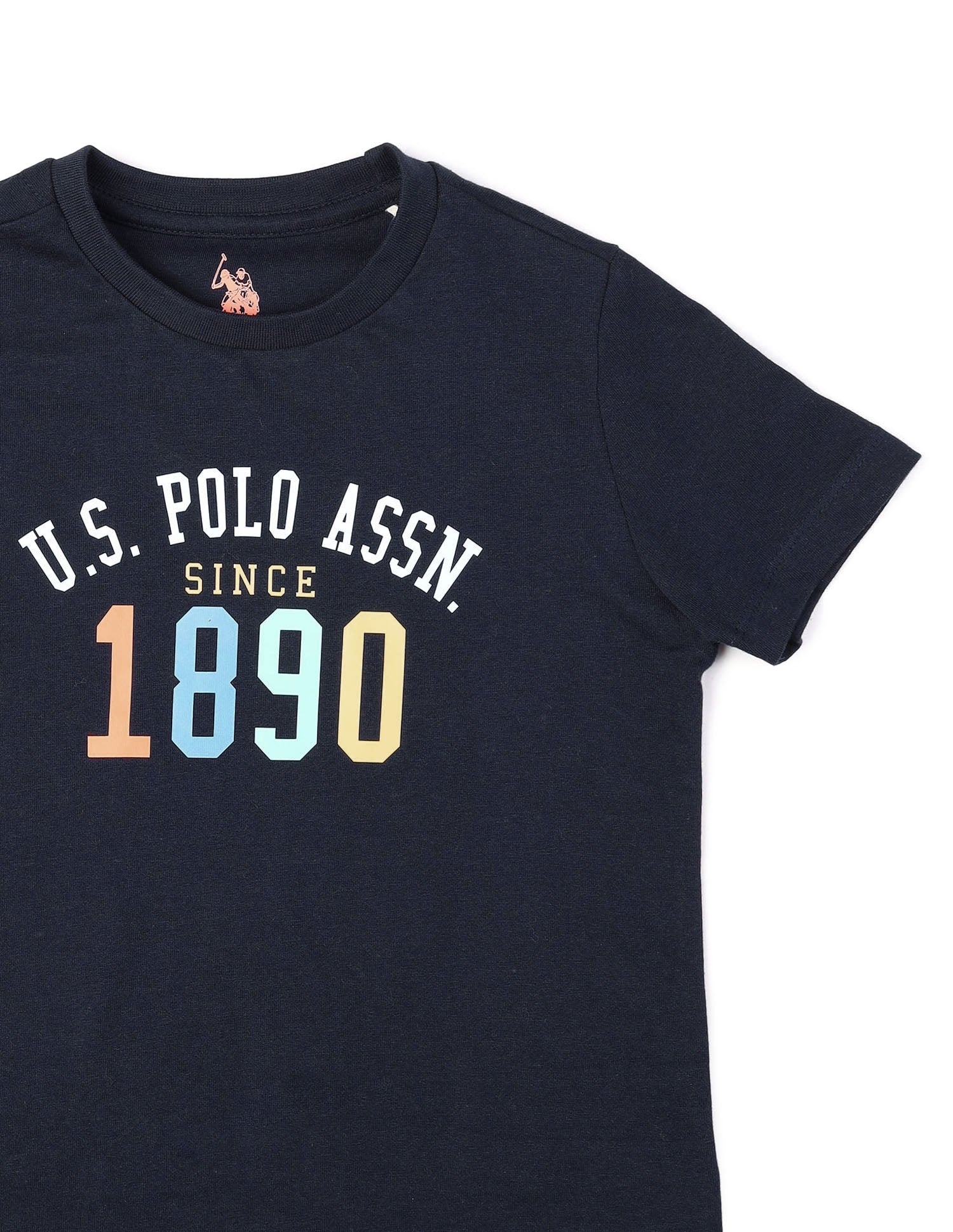 Boys Pure Cotton Brand Printed T Shirt Navy - U.S. POLO ASSN. | Large