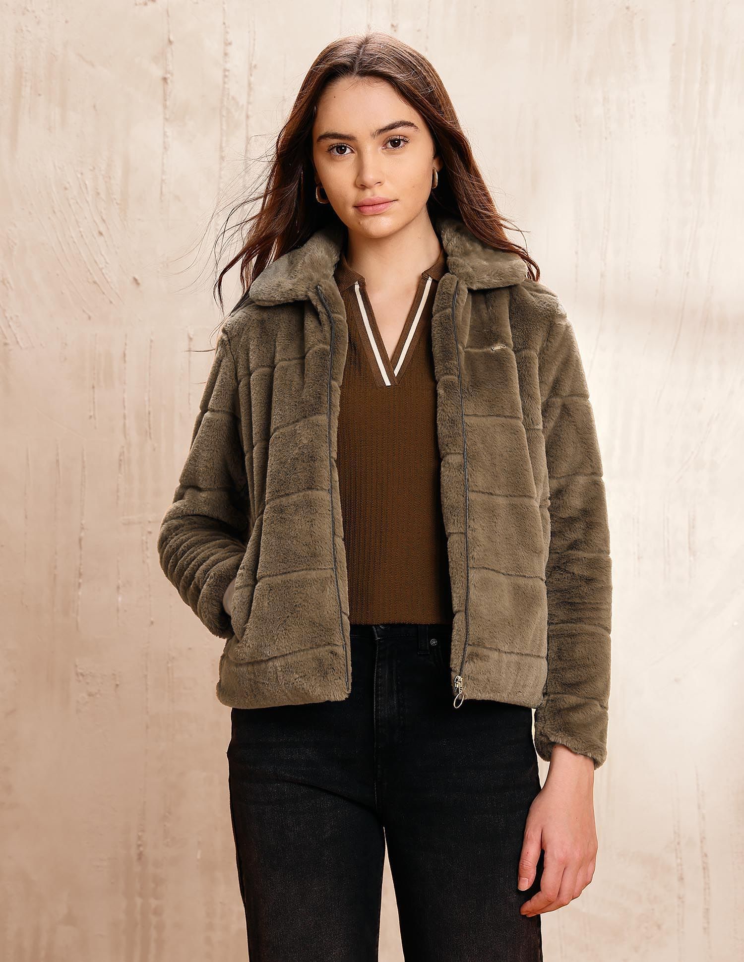 Solid Regular Fit Jacket Brown - U.S. POLO ASSN. | Large