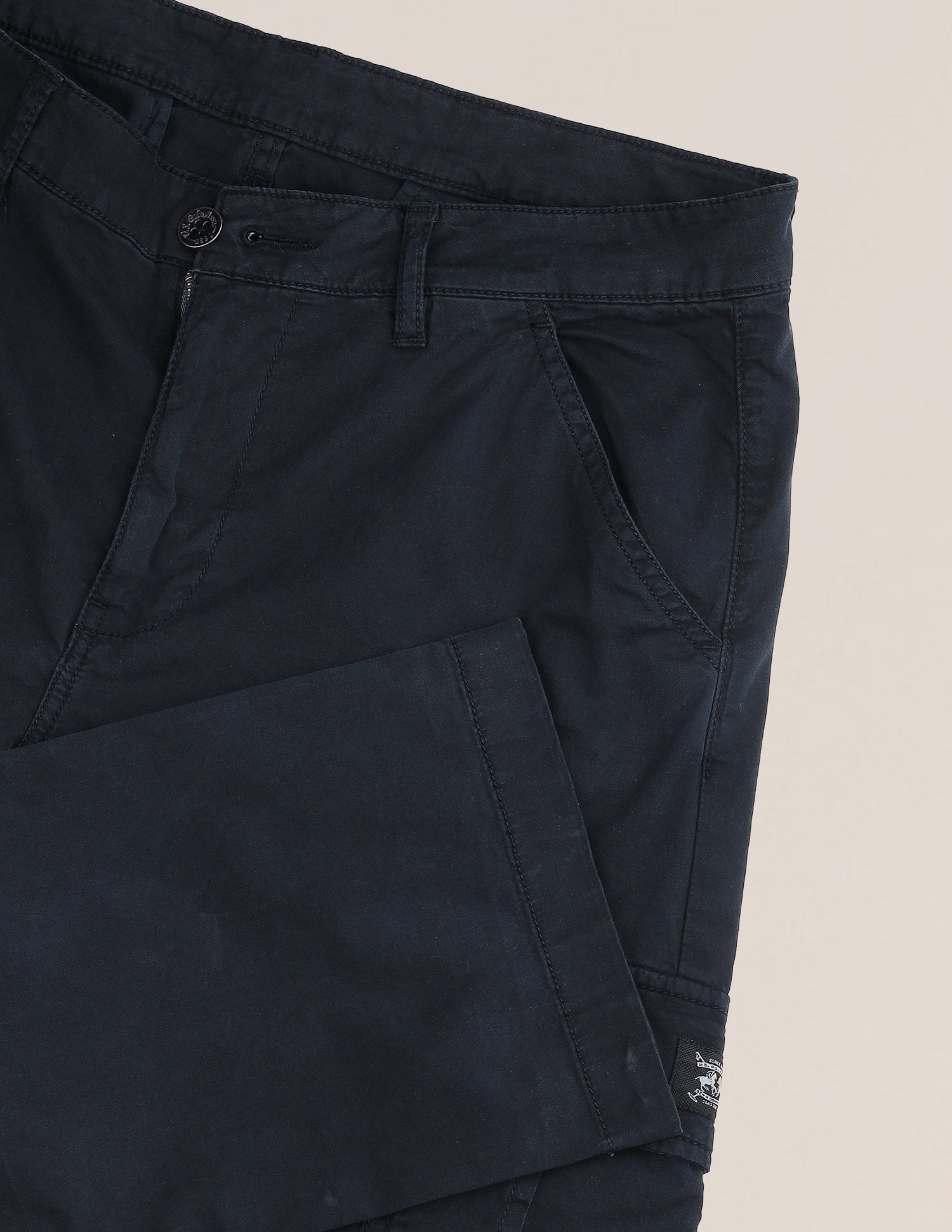 Harold Slim Straight Fit Twill Cargos Navy - U.S. Polo Assn. India | Large