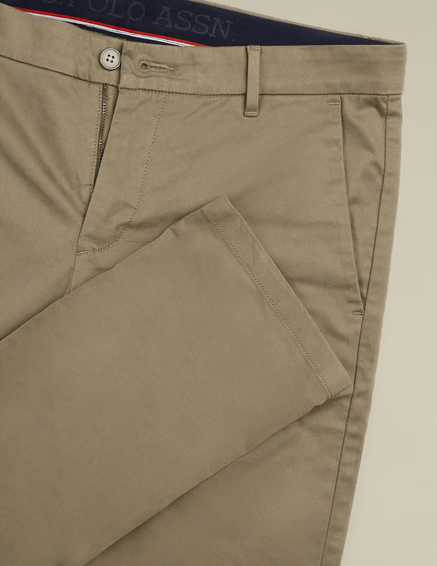 Denver Slim Fit Dobby Trousers Brown - U.S. POLO ASSN. | Large