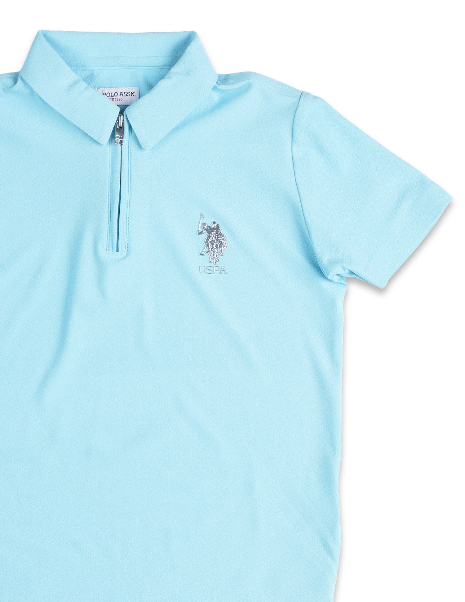 Boys Solid Regular Fit Polo Shirt Light Blue - U.S. POLO ASSN. | Large