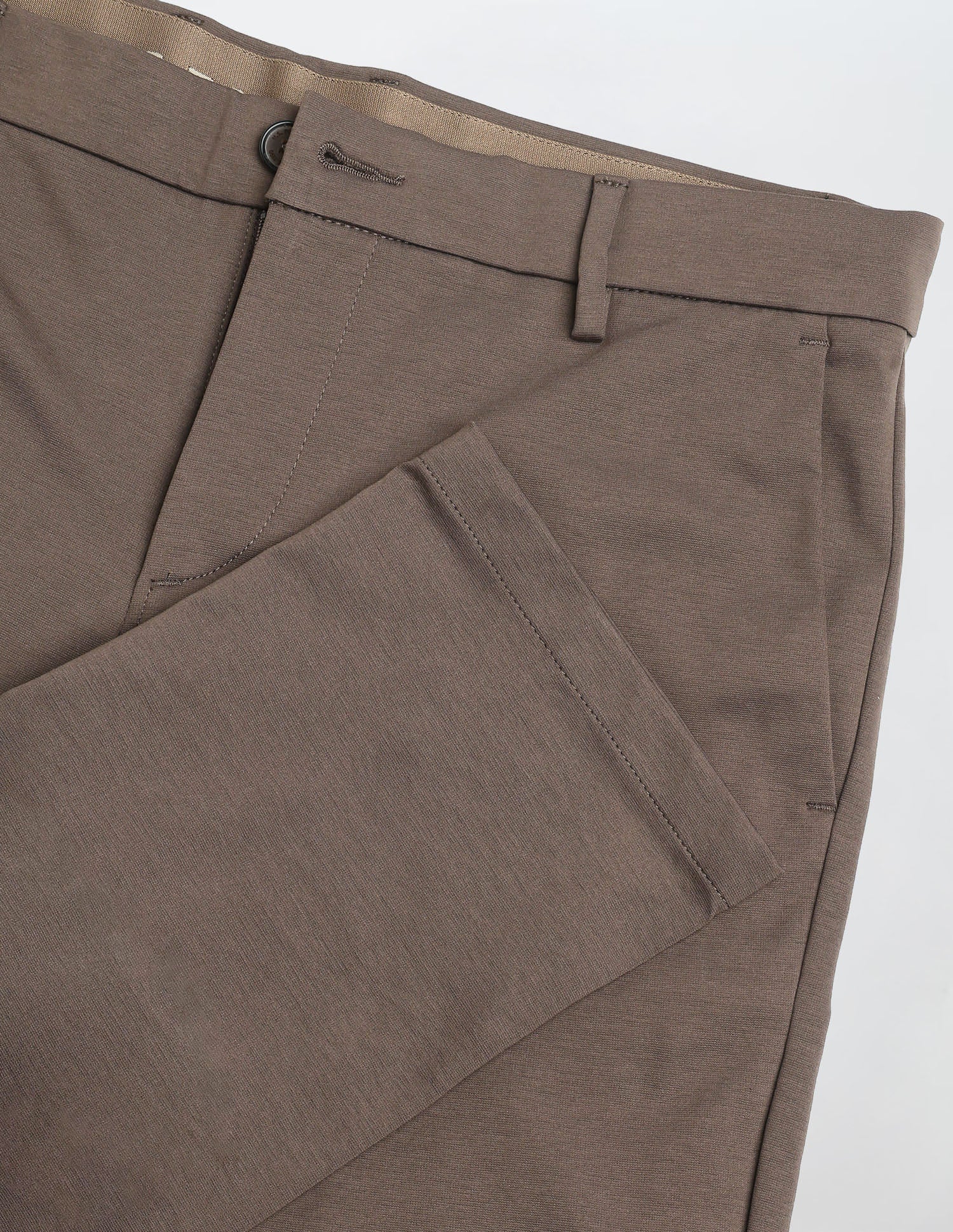 Satin Slim Fit Trousers Brown - U.S. Polo Assn. India | Large