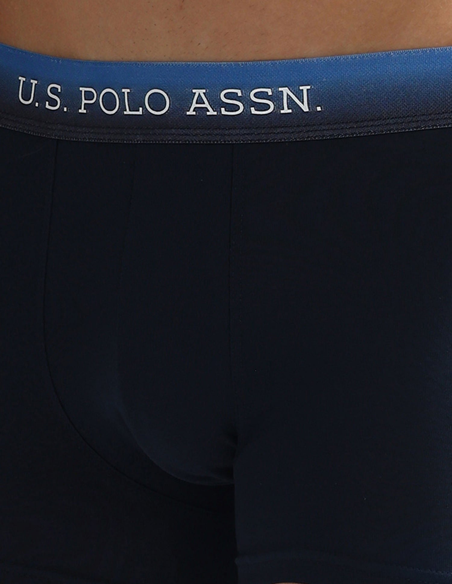 Ombre Waistband Solid OET05 Trunks - Pack Of 2 White and Navy - U.S. POLO ASSN. | Large