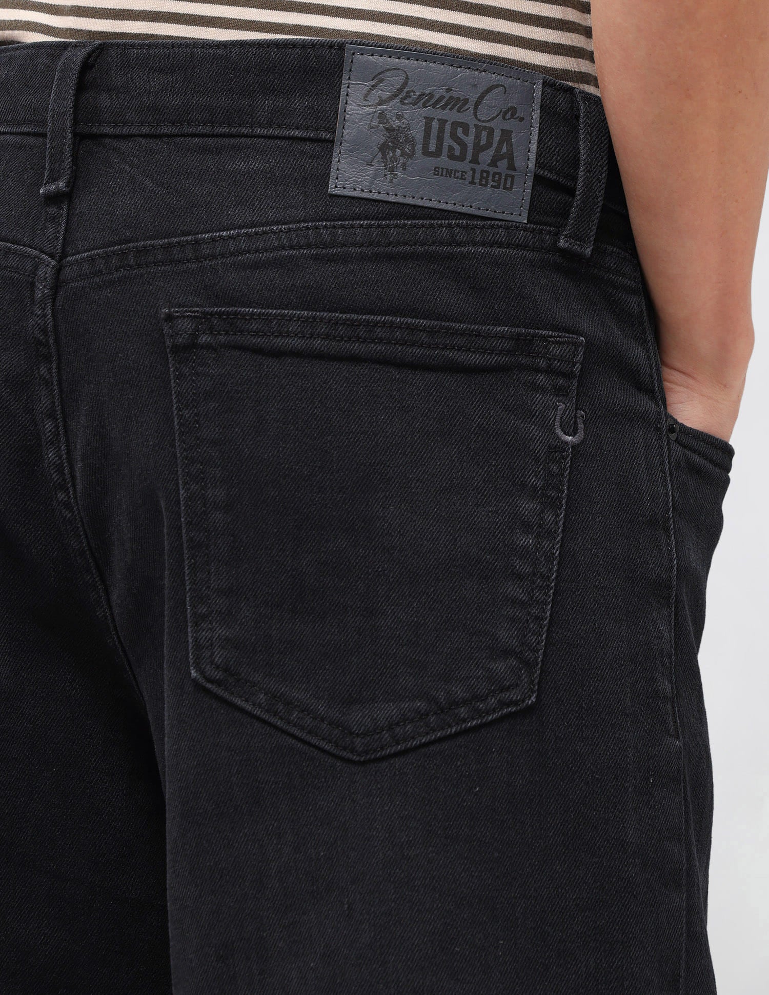 Solid Regular Fit Jeans Black - U.S. Polo Assn. India | Large