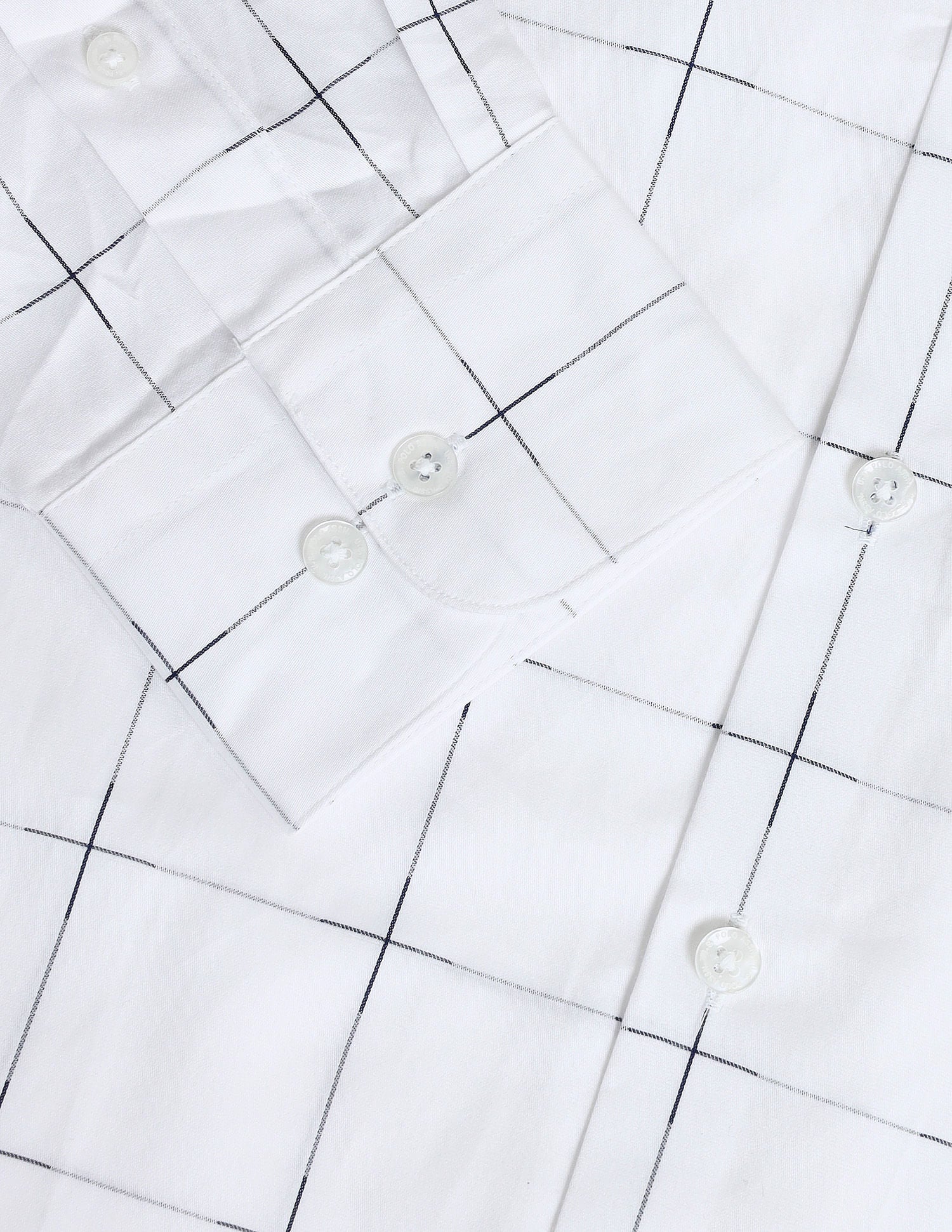 Tailored Fit Cotton Checked Shirt White - U.S. Polo Assn. India | Large