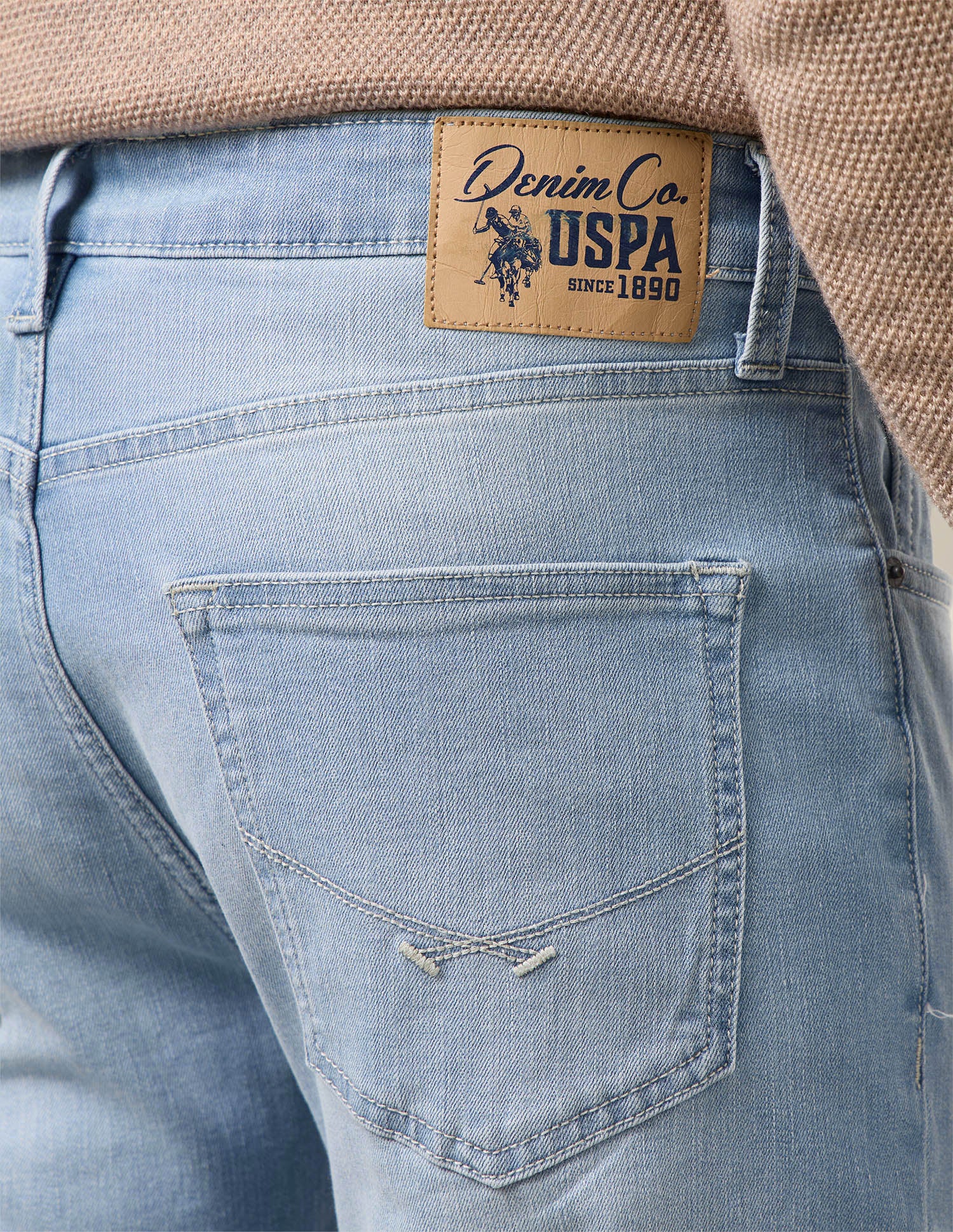 Harold Slim Straight Fit Blue Jeans Light Indigo - U.S. Polo Assn. India | Large