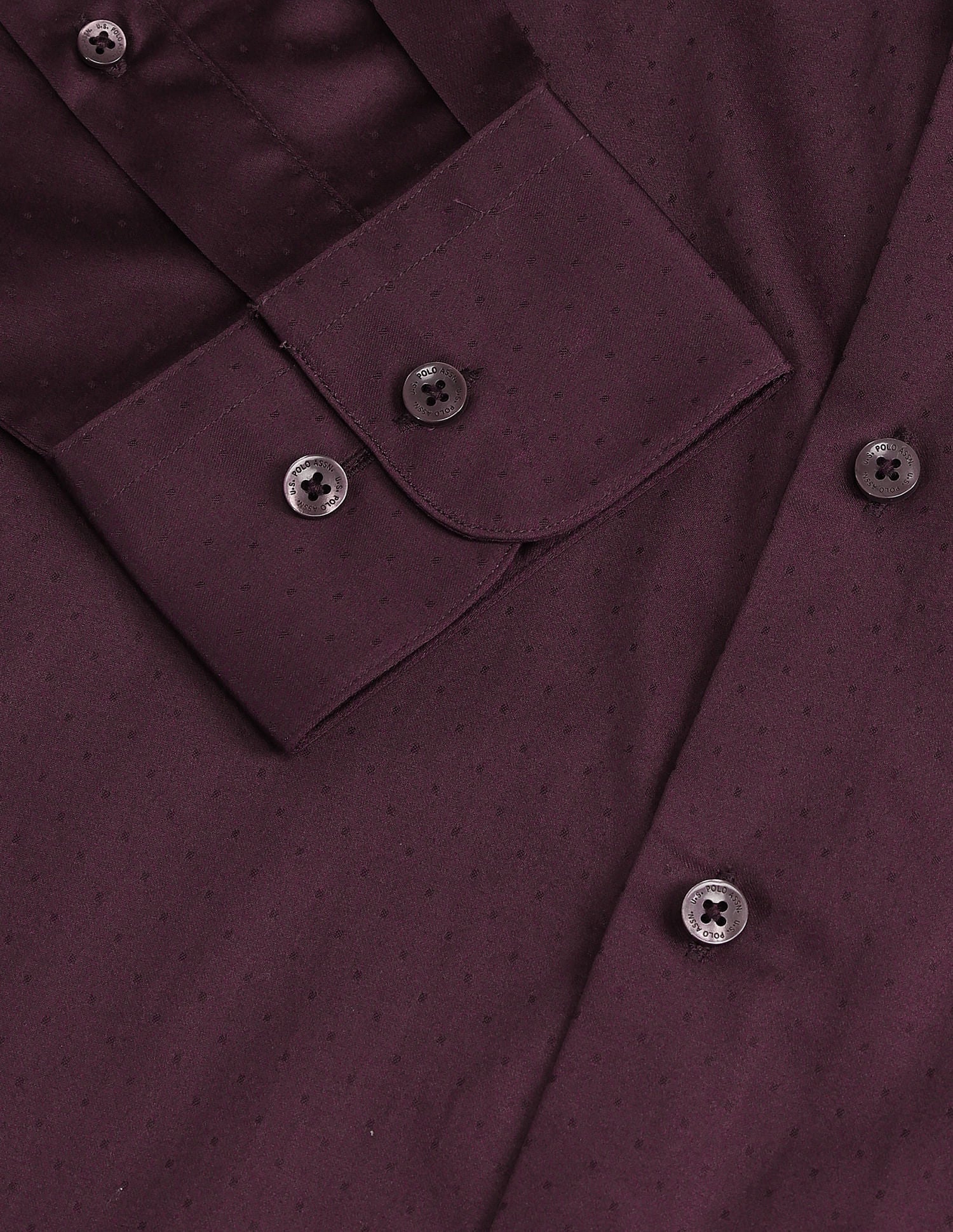 Regular Fit Satin Shirt Wine - U.S. Polo Assn. India | Large