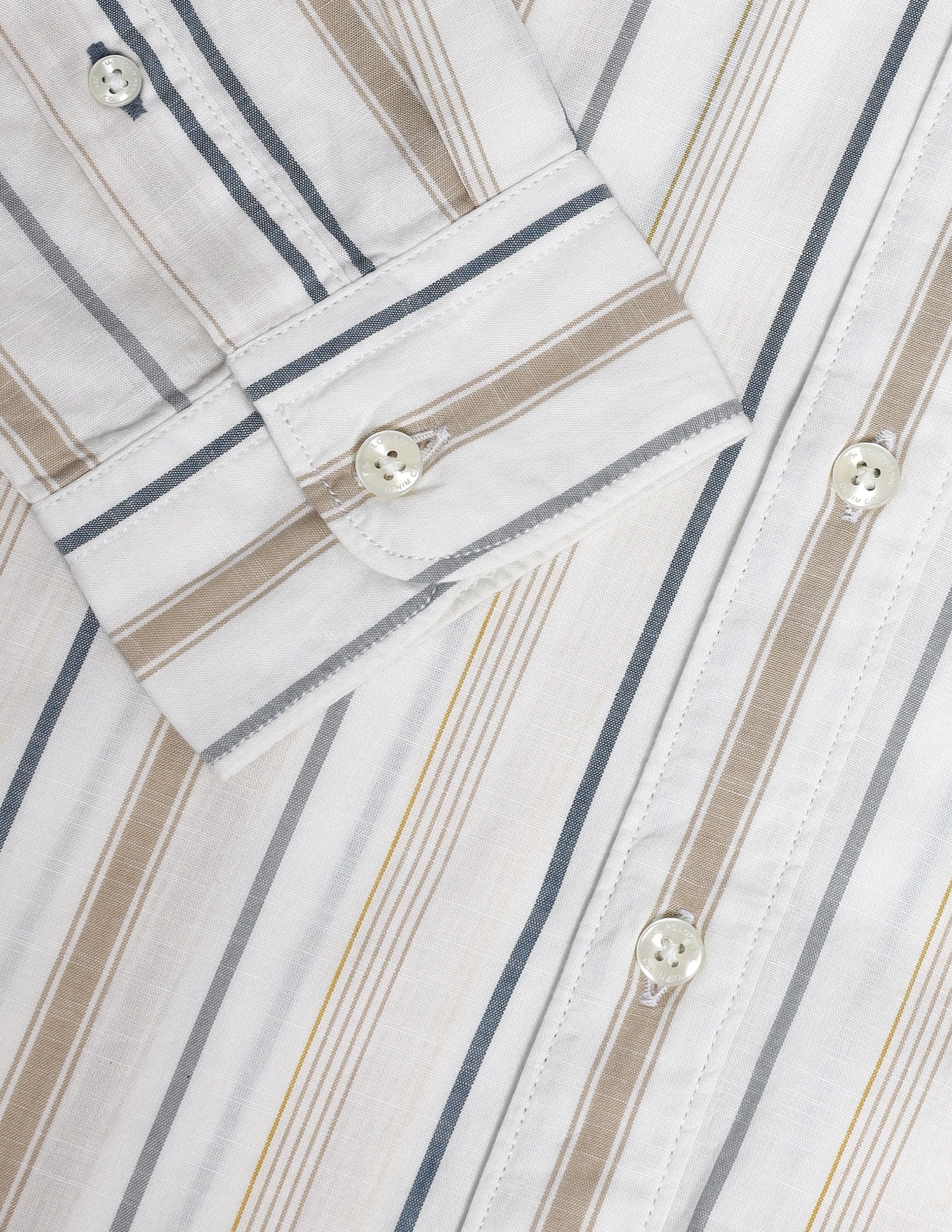 Slim Fit Vertical Striped Shirt Beige - U.S. Polo Assn. India | Large