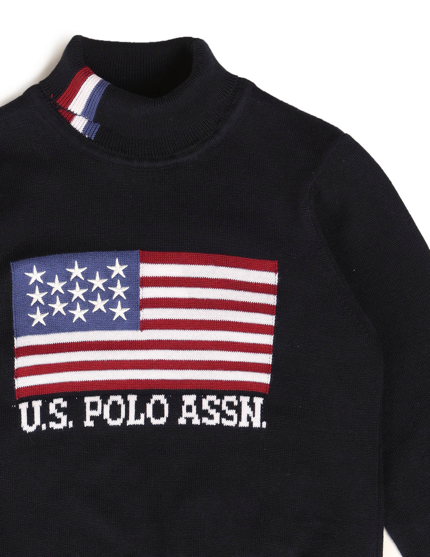 Boys Regular Fit Printed Sweater Navy - U.S. POLO ASSN. | Large