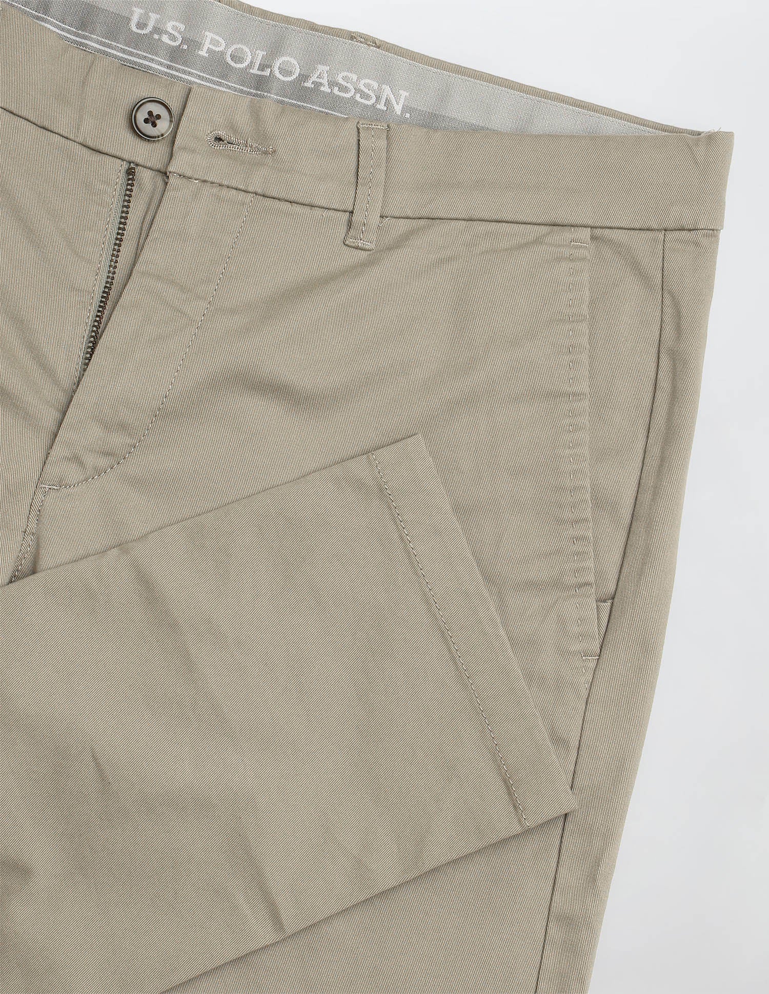 Twill Austin Slim Fit Trousers Light Olive - U.S. Polo Assn. India | Large