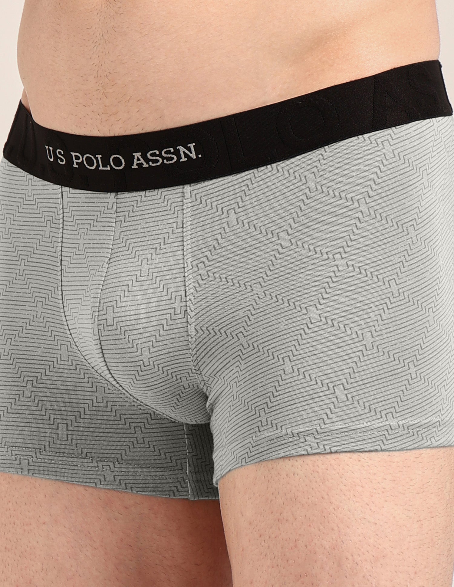 Printed Cotton Stretch Essential OET23 Trunk - Pack Of 2 Black/Flint Grey - U.S. Polo Assn. India | Large
