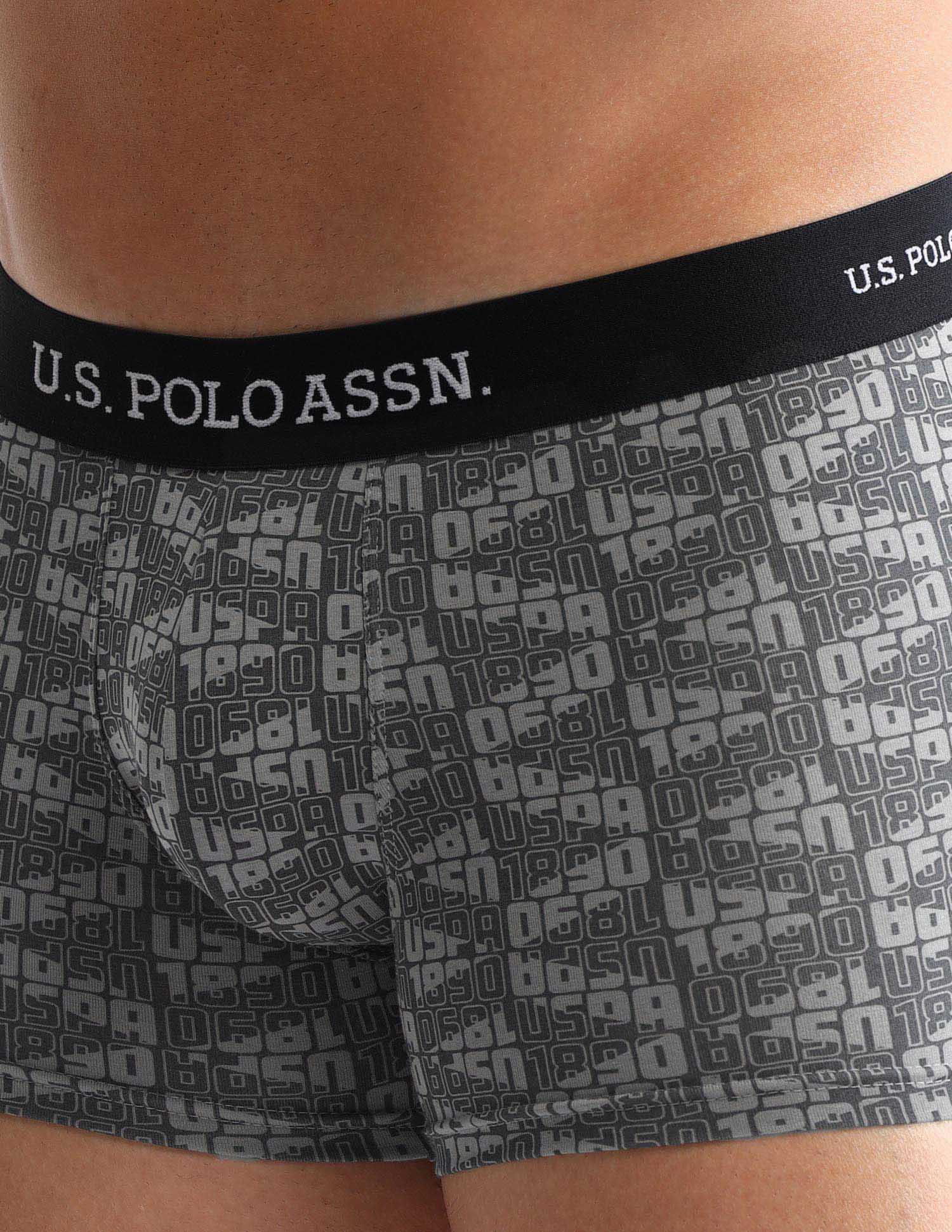 Pack Of 3 Anti-Microbial Underwear Trunks - OET14-NGN-P3 Navy, Iron Gate and Black - U.S. POLO ASSN. | Large