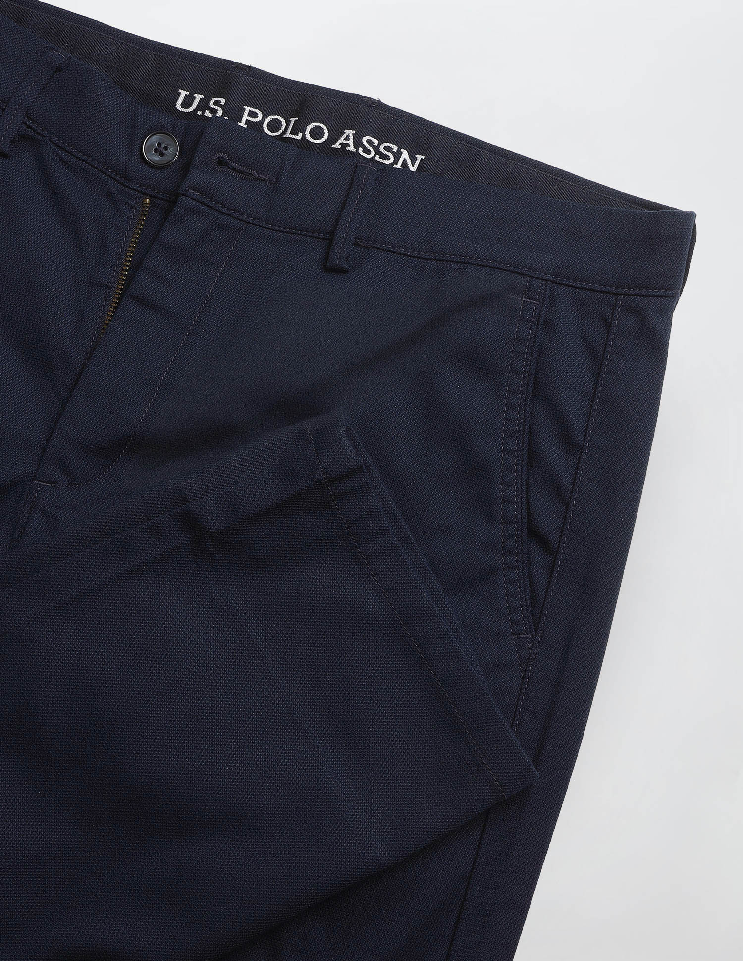 Riley Straight Fit Satin Trousers Navy - U.S. Polo Assn. India | Large