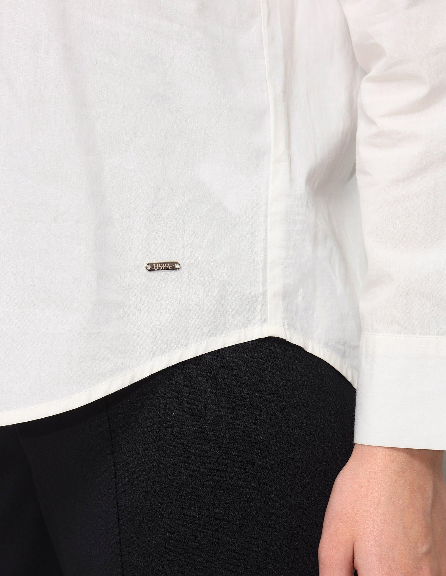 Regular Fit Embroidered Collar Shirt Off White - U.S. Polo Assn. India | Large