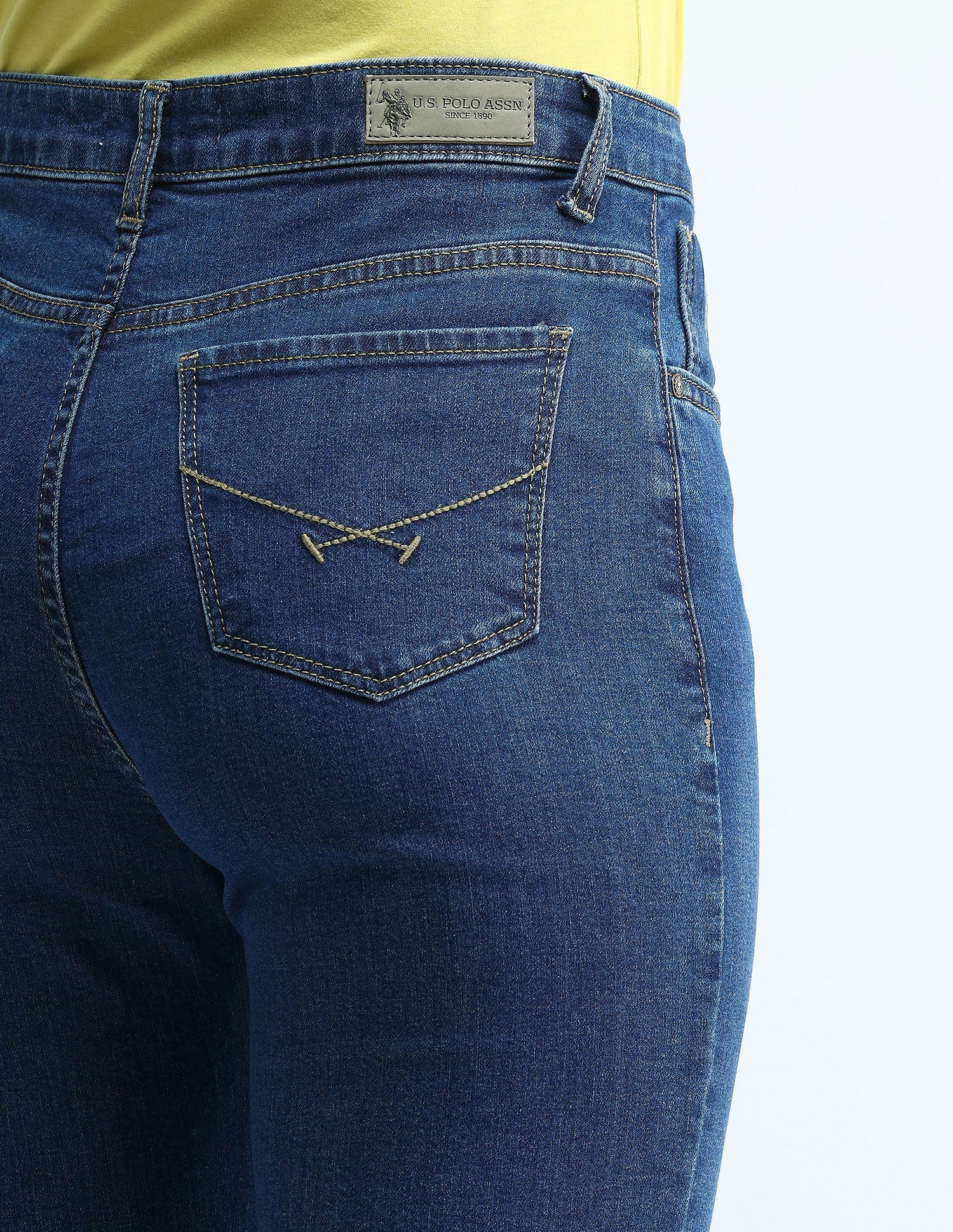 High Rise Flared Fit Jeans Blue - U.S. POLO ASSN. | Large