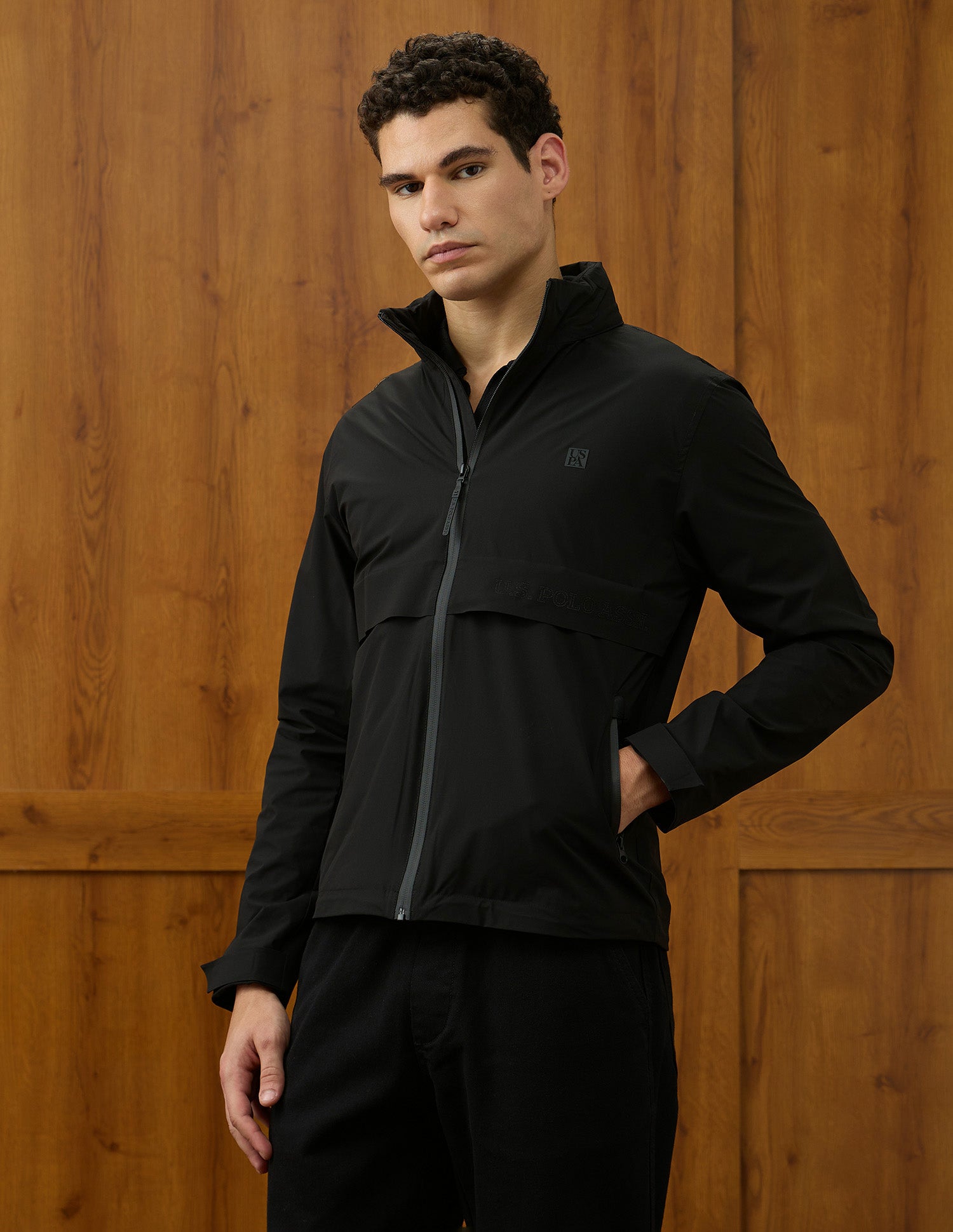 Solid Equestrian Aisle Theater Jacket Black - U.S. POLO ASSN. | Large