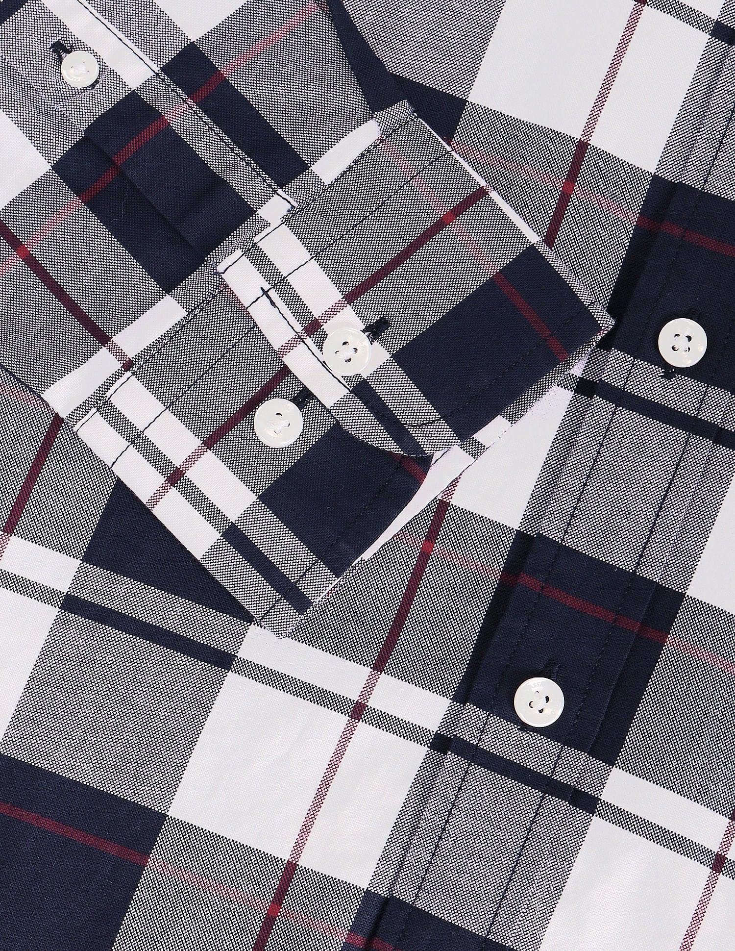 Tartan Check Oxford Cotton Shirt Navy - U.S. Polo Assn. India | Large
